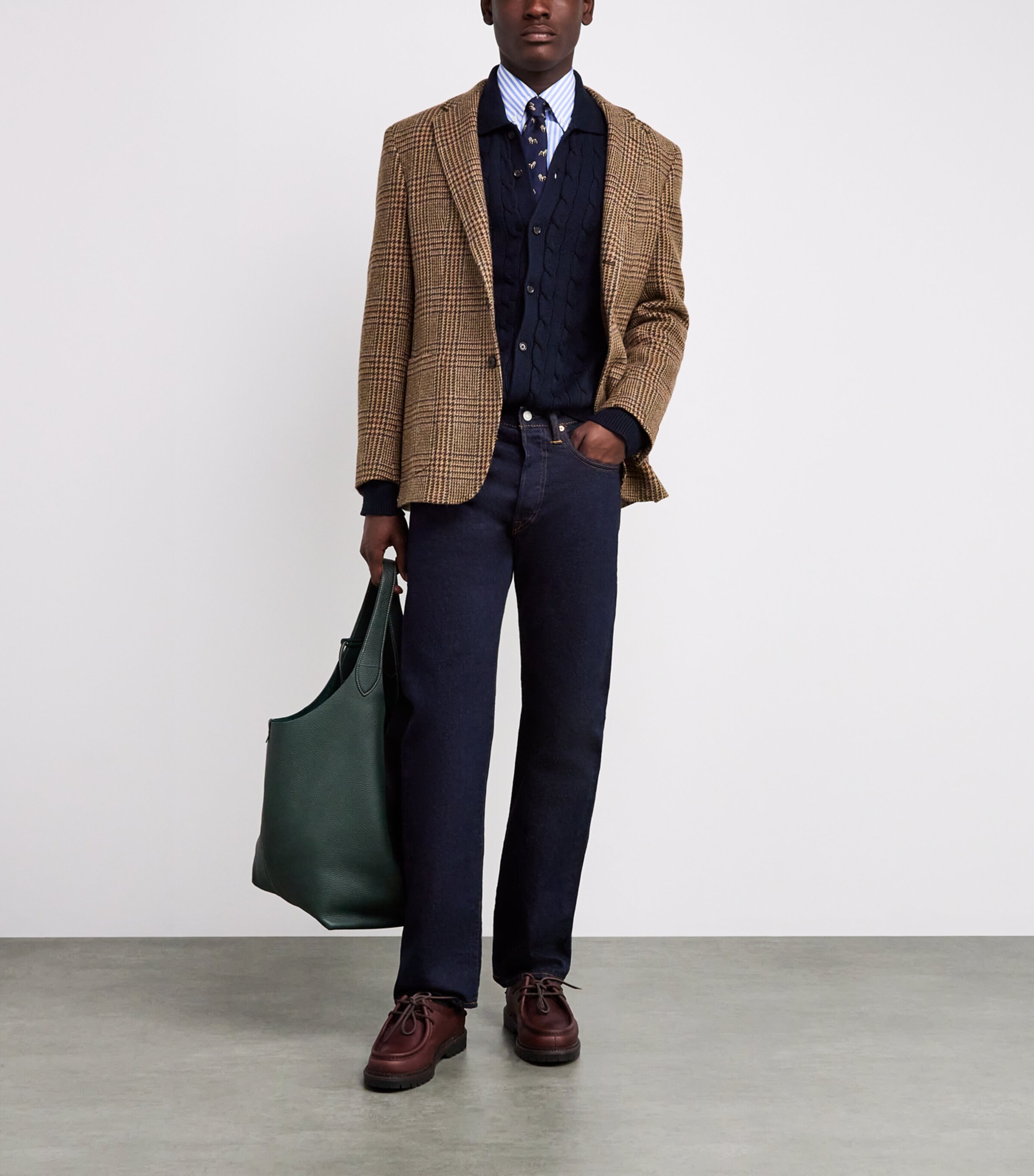 Wool Glen Plaid Blazer BROWN Image 2