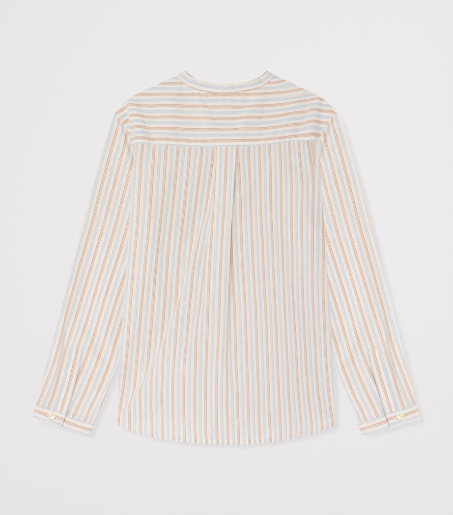 Bonpoint Cotton Stripe Shirt (10-14 Years) Rayures Ciel Image 2