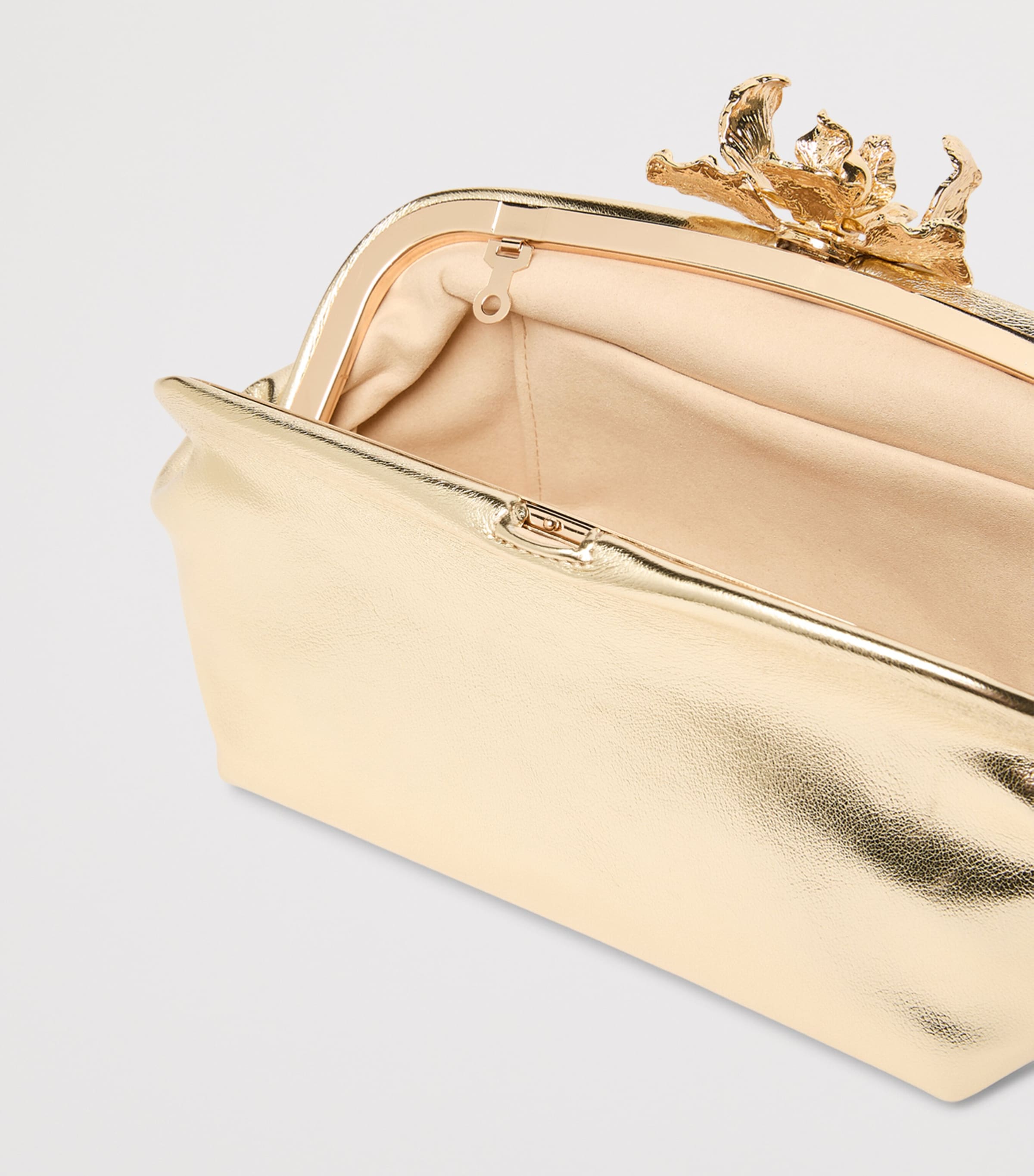 Marella Metallic Clutch Bag Gold Image 4