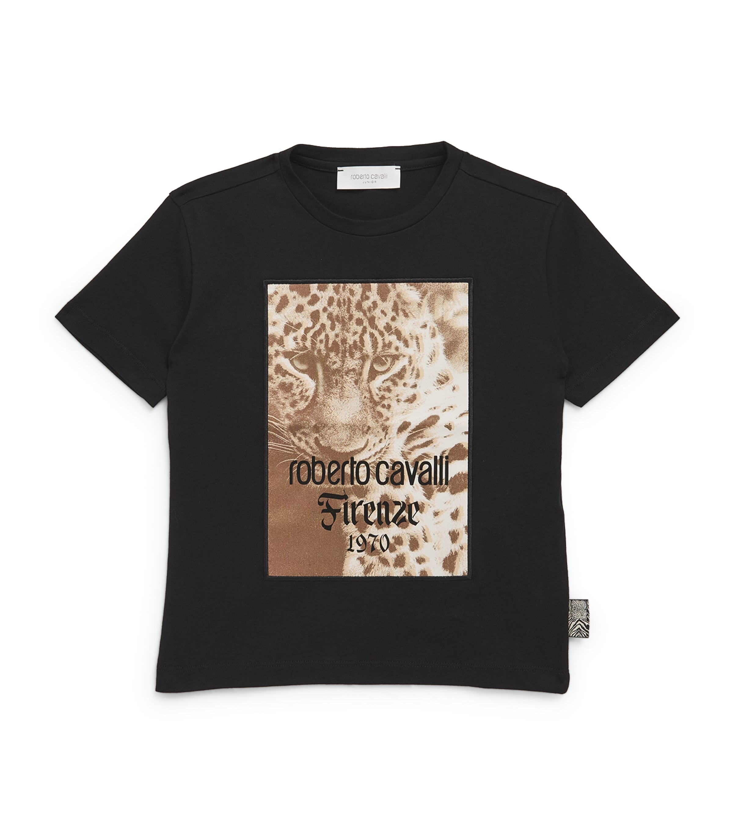 Shop Roberto Cavalli Junior Leopard Logo T-shirt In Black