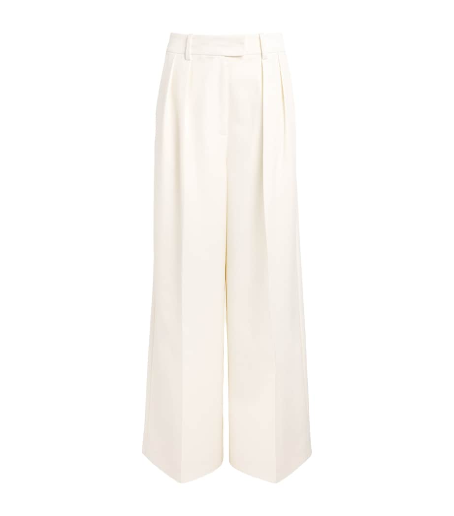 ANINE BING Womens Lou Wide-Leg Trousers Ecru Image 1