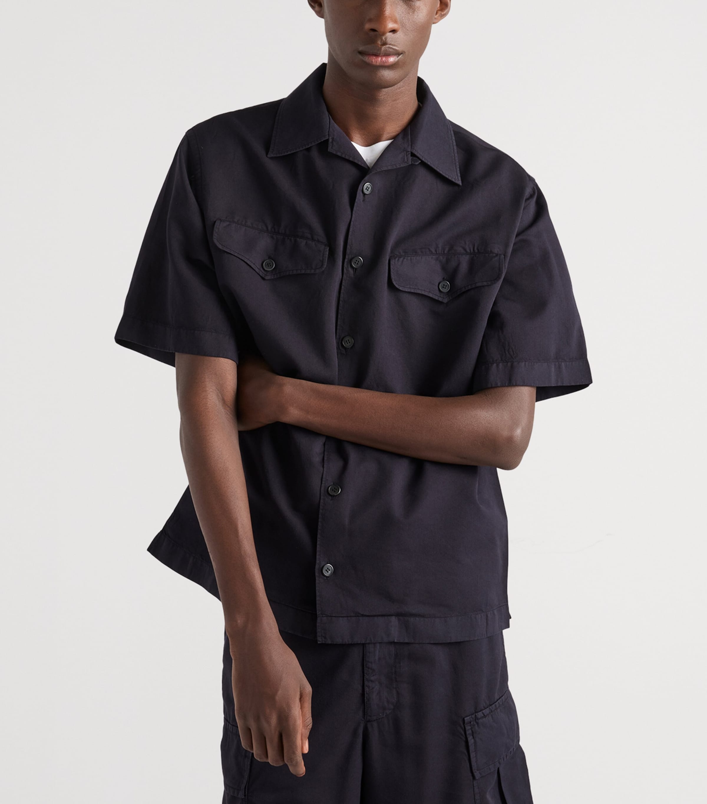 Prada Mens Cotton-Silk Bowling Shirt Image 3