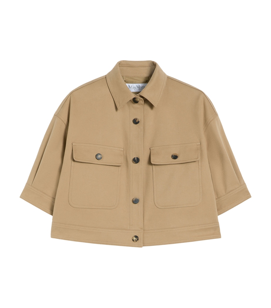 Cotton Cropped Jacket SAND Image 1