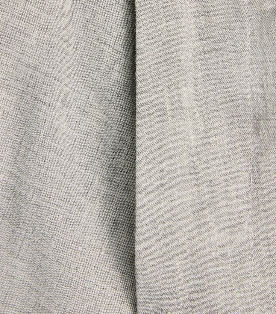 Won Hundred Mens Linen-Blend Eron Tailored Trousers Light Grey Melange Image 6
