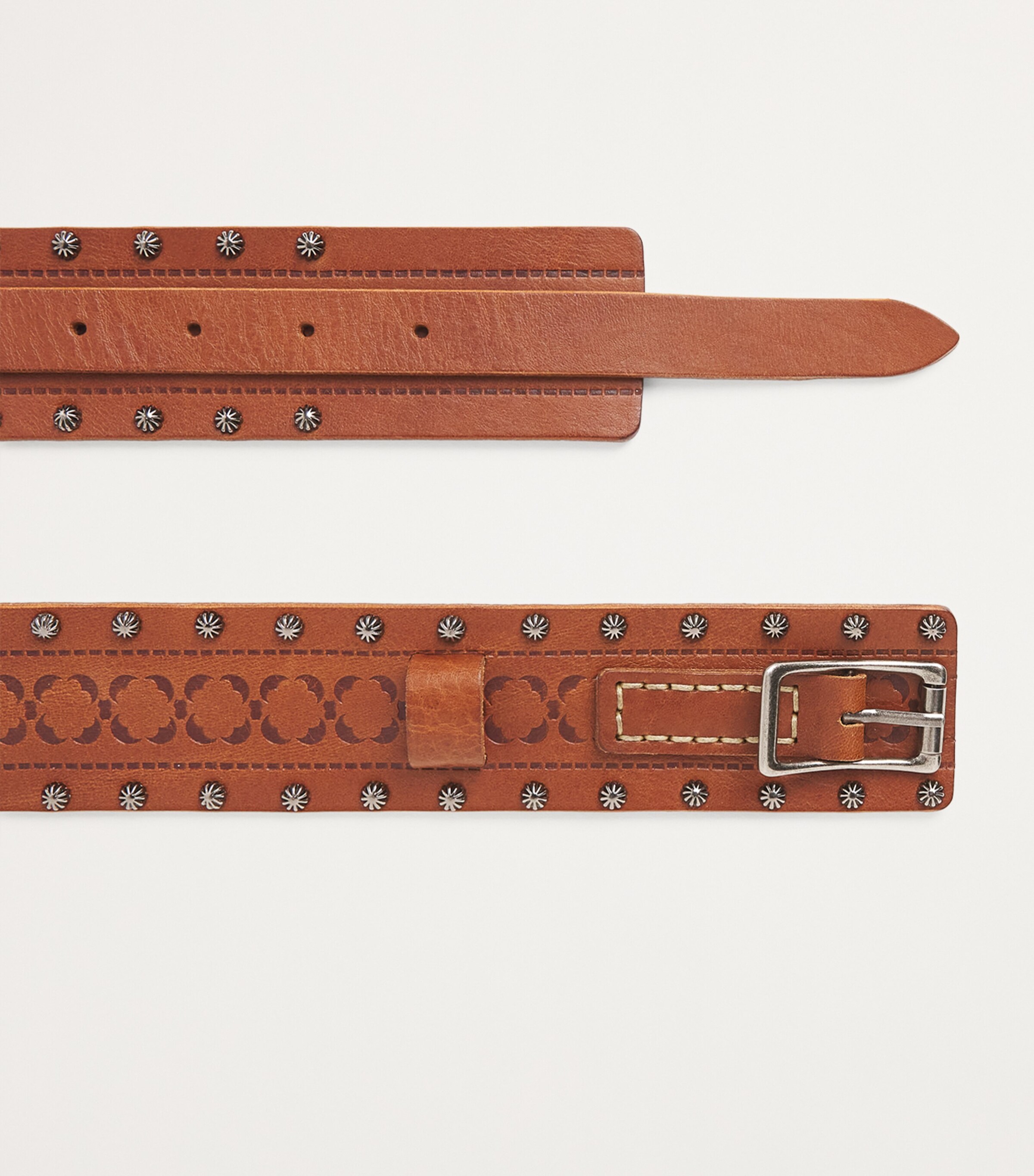 Weekend Max Mara Brown Leather Studded Belt | Harrods US display picture 3