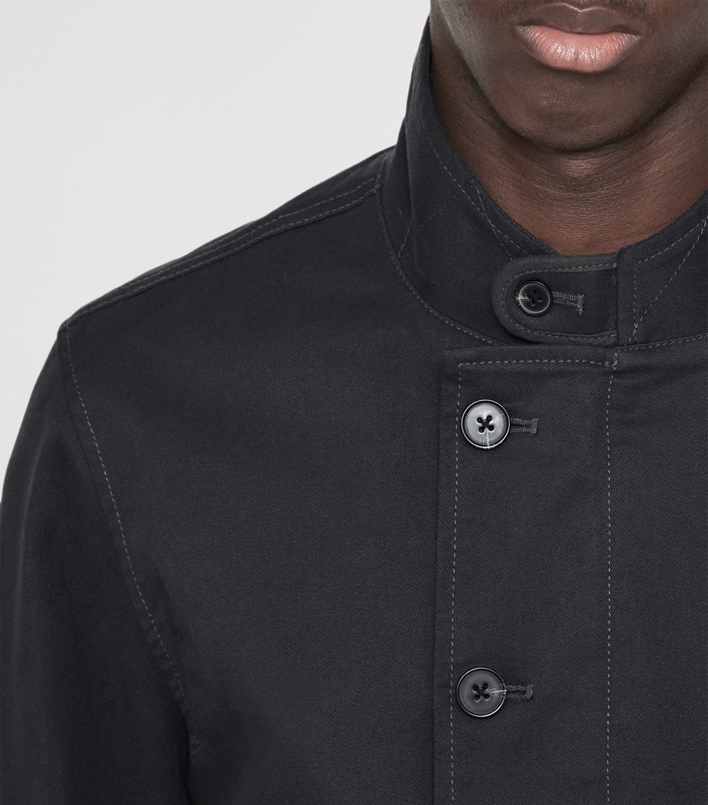 AllSaints Mens Enfield Bomber Jacket Washed Black Image 4