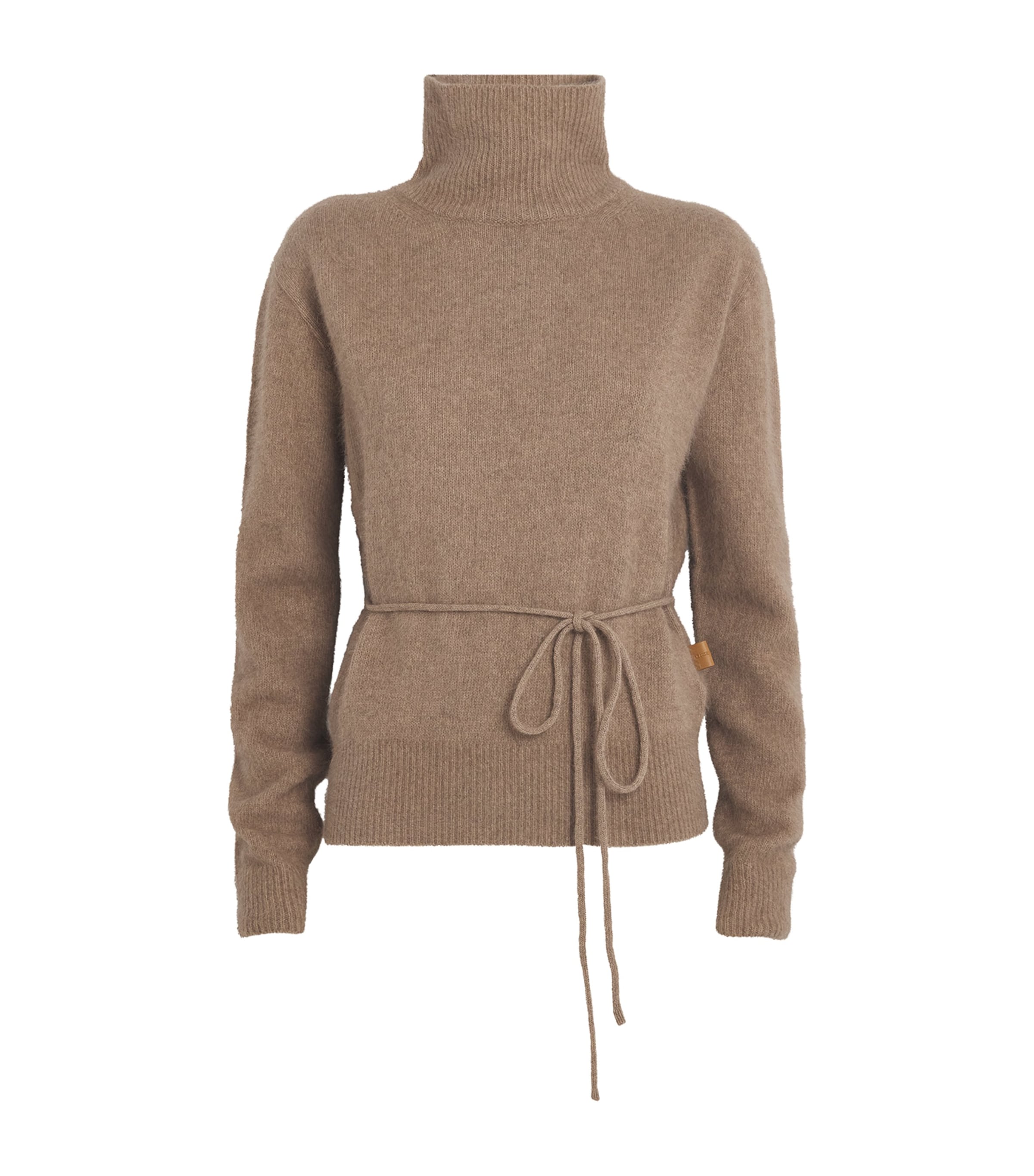 Shop Le 17 Septembre String Rollneck Sweater In Brown