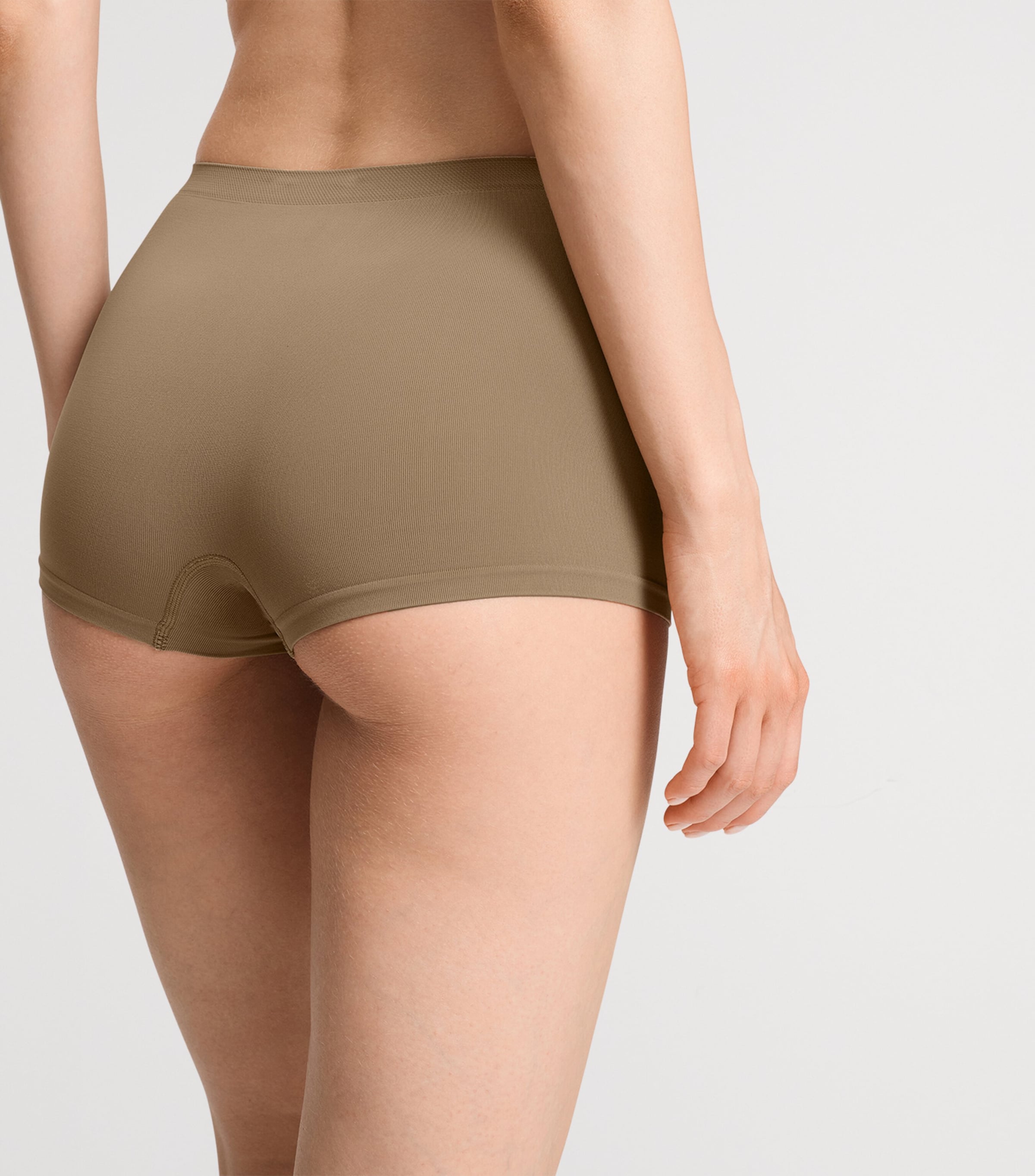 Hanro Womens Touch Feeling Boy Shorts Suede Camel Image 5