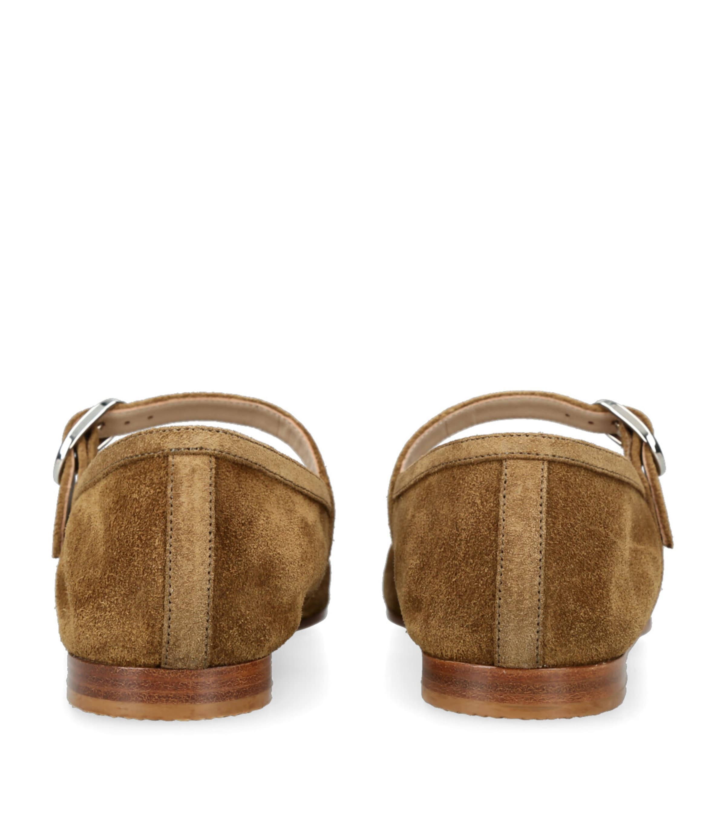 Suede Mary Jane Ballet Flats TAUPE Image 2