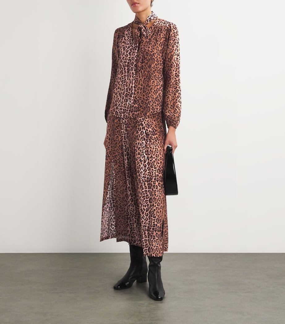 Silk Moss Pussybow Blouse LEOPARD Image 2