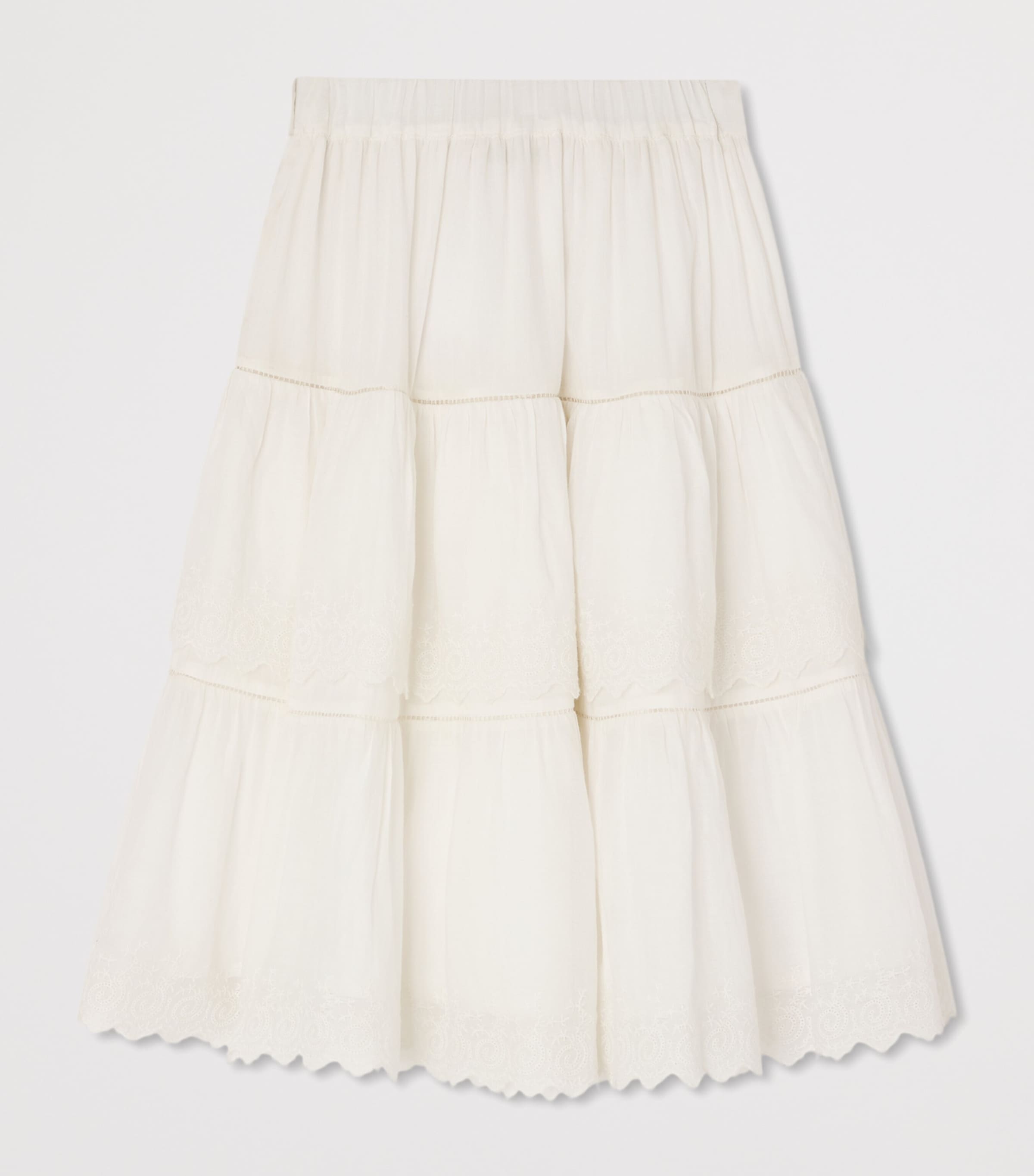 Bonpoint Cotton Lavona Maxi Skirt (10-14 Years) Upb Blanc Lait Image 2