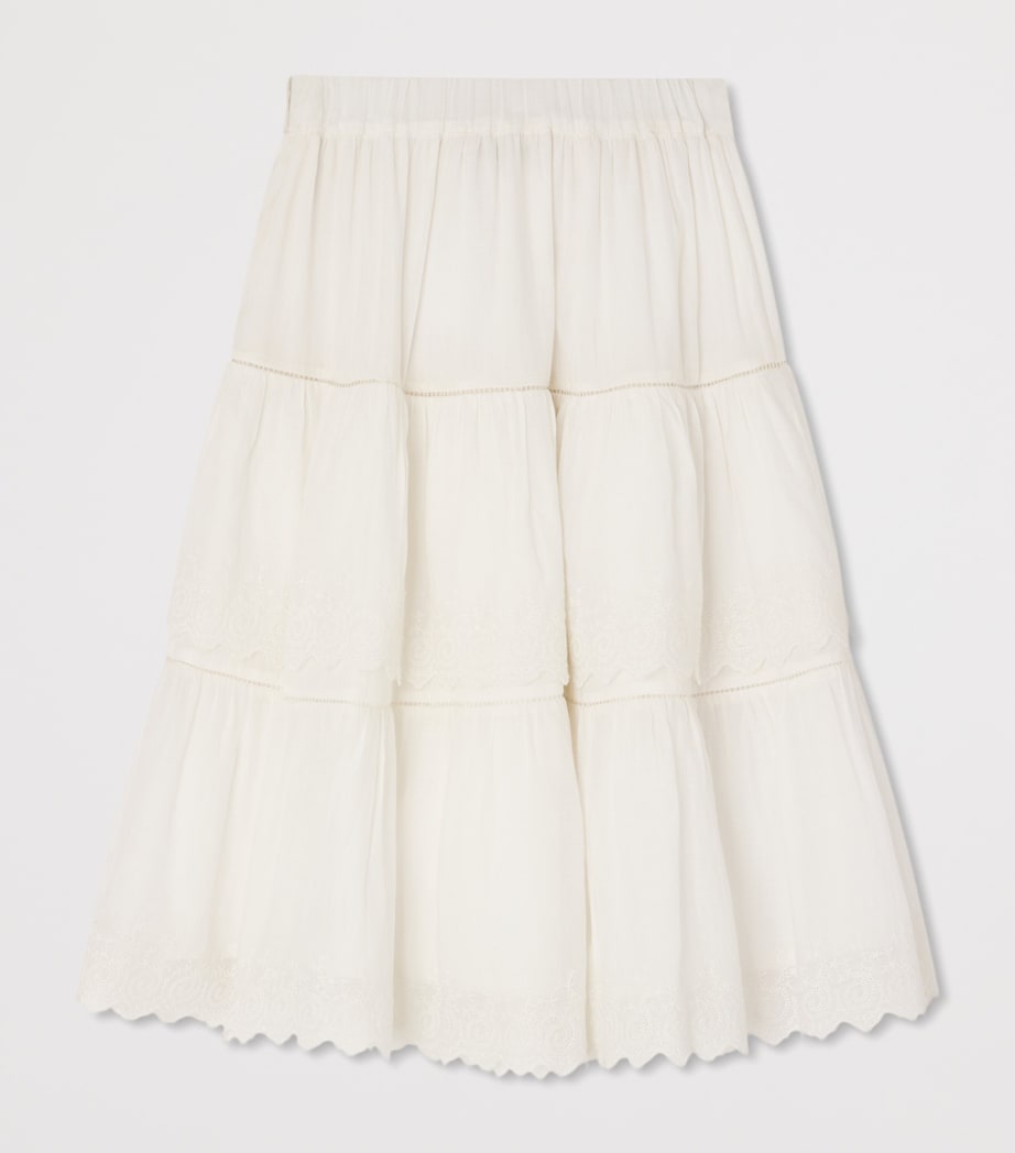 Bonpoint Cotton Lavona Maxi Skirt (10-14 Years) Upb Blanc Lait Image 2