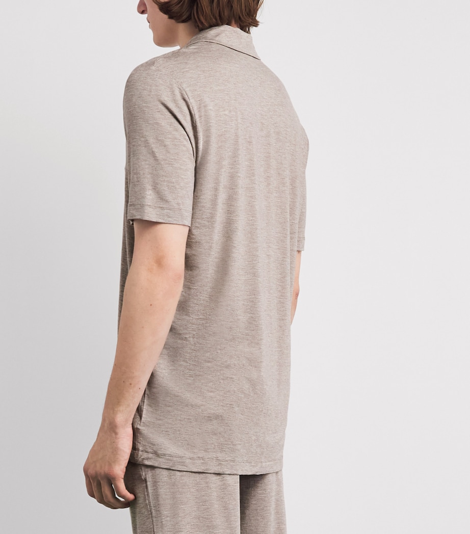 Hanro Mens Casuals Short-Sleeve Shirt Hazelnut Melang Image 5