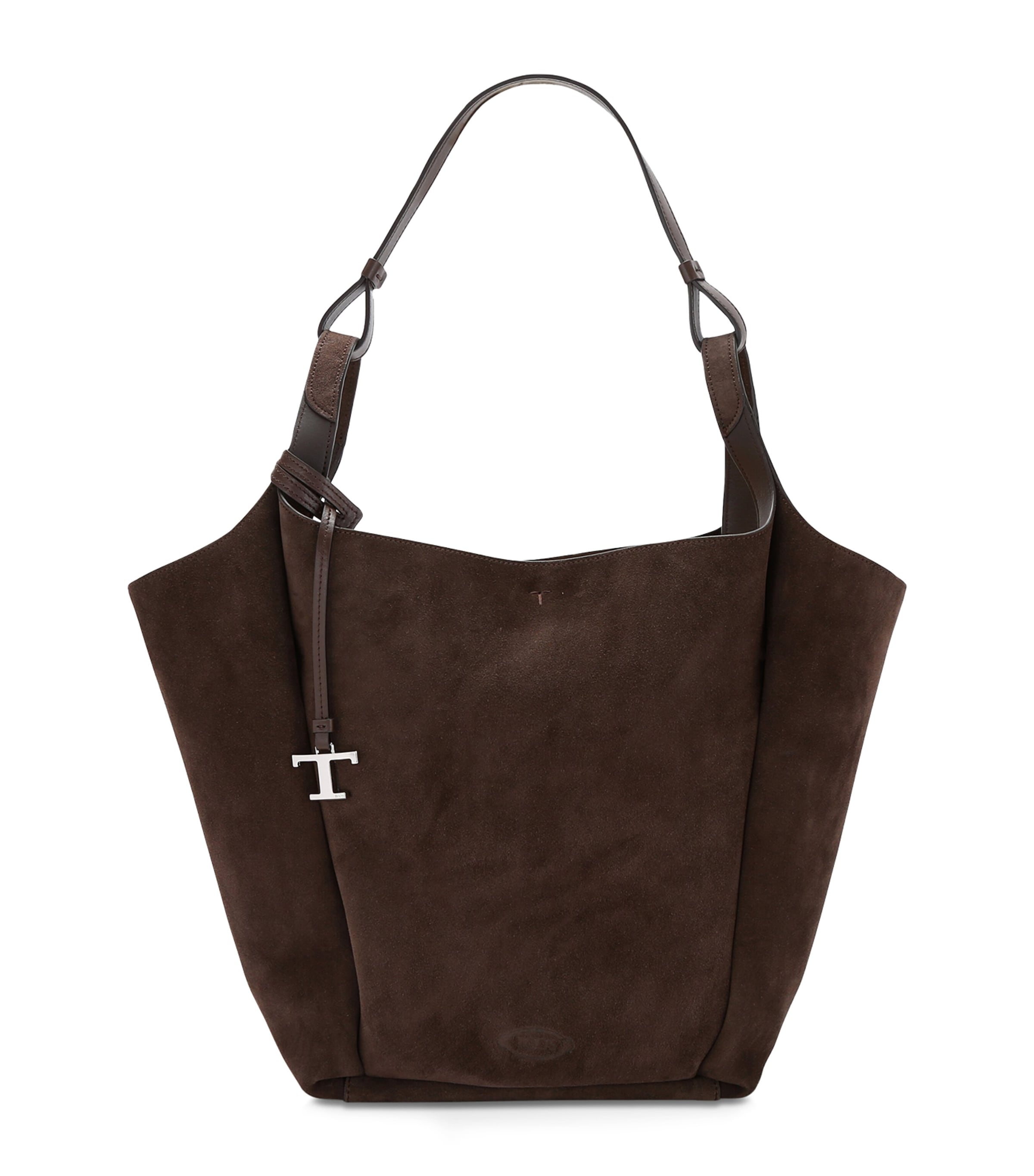 Tod's Medium Suede Tote Bag In Brown