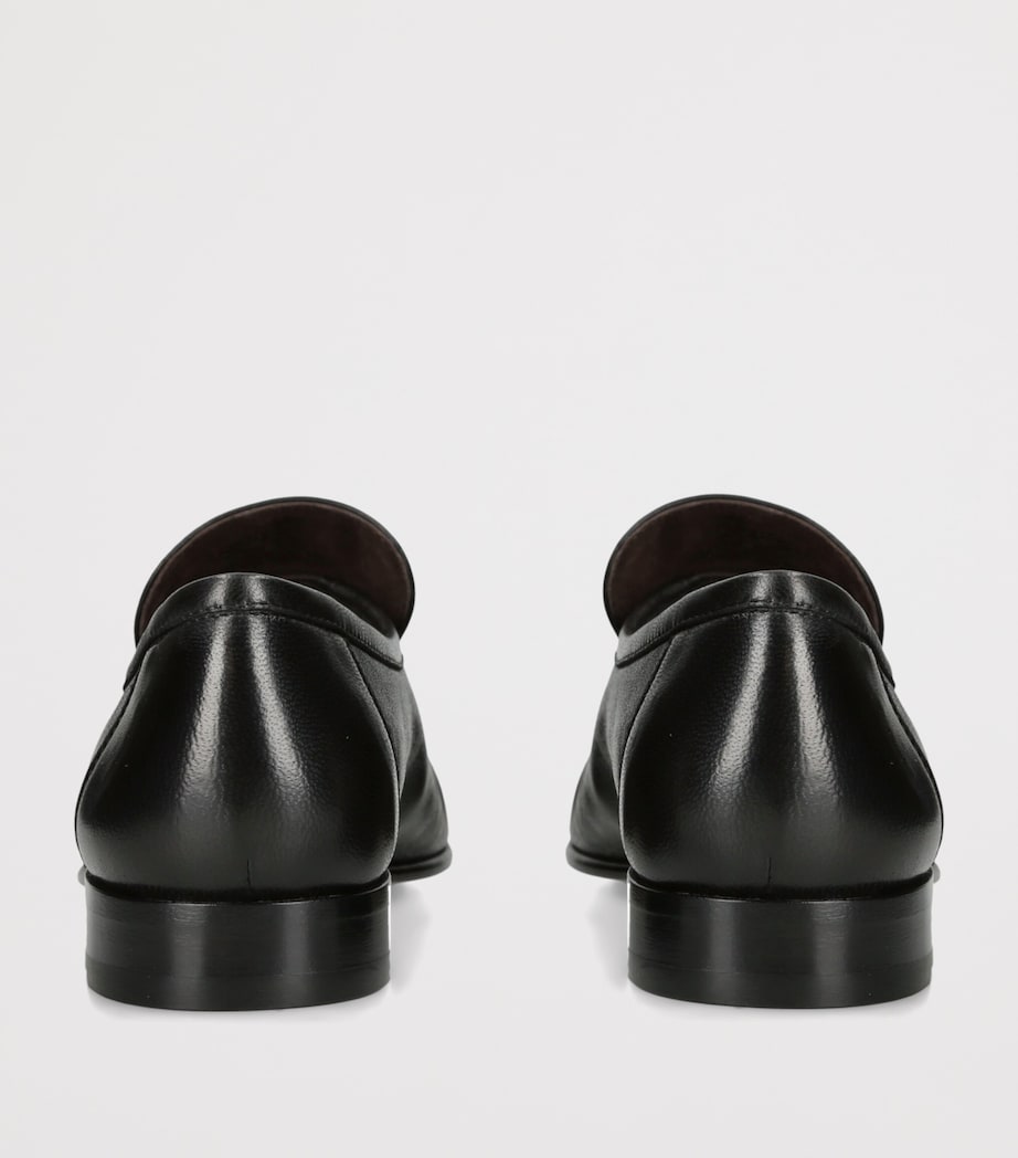The Row Soft Moccasin Two Leather Loafers Black Image 2