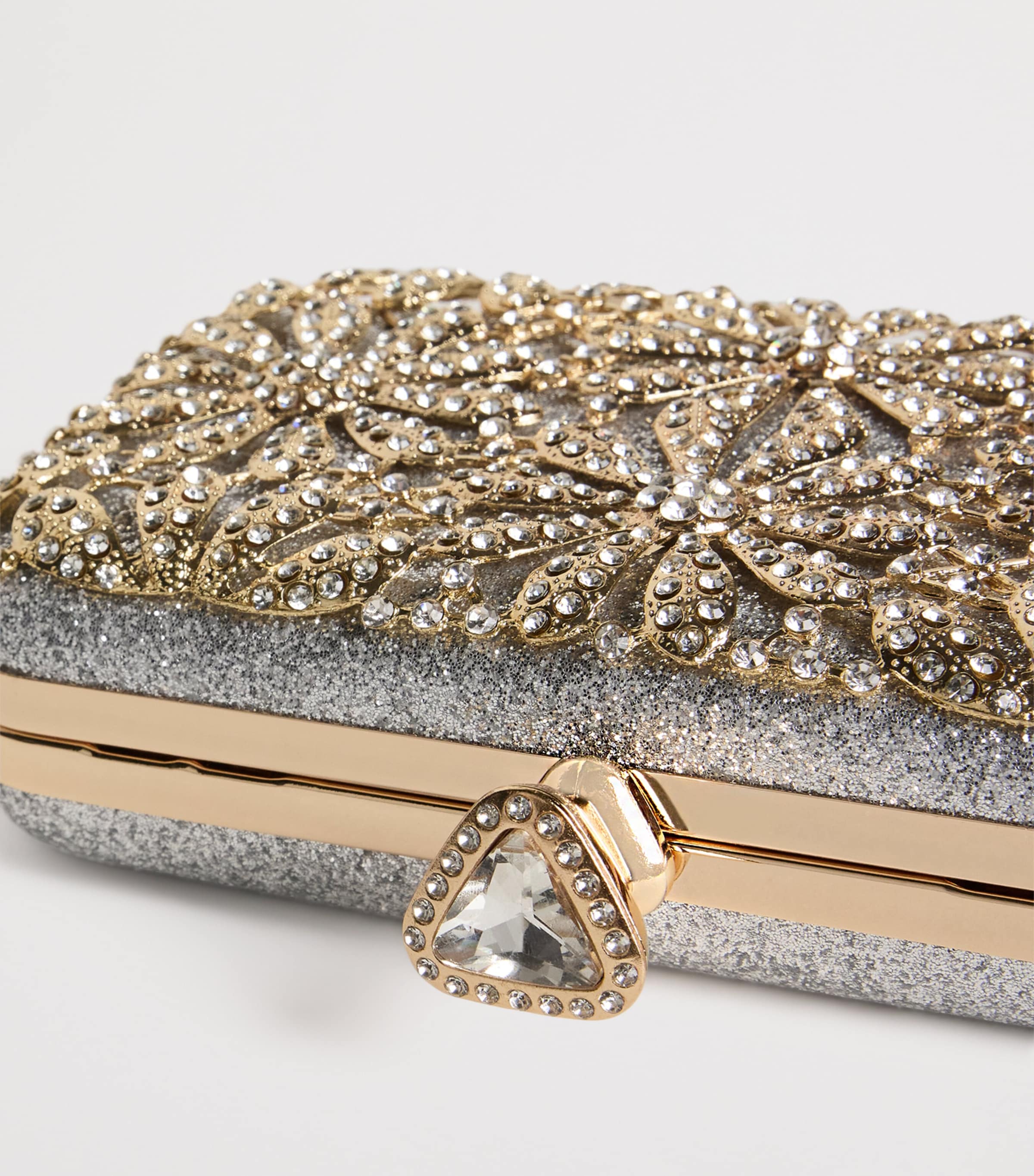 Embellished Floral Clutch Bag M-GOLD Image 3