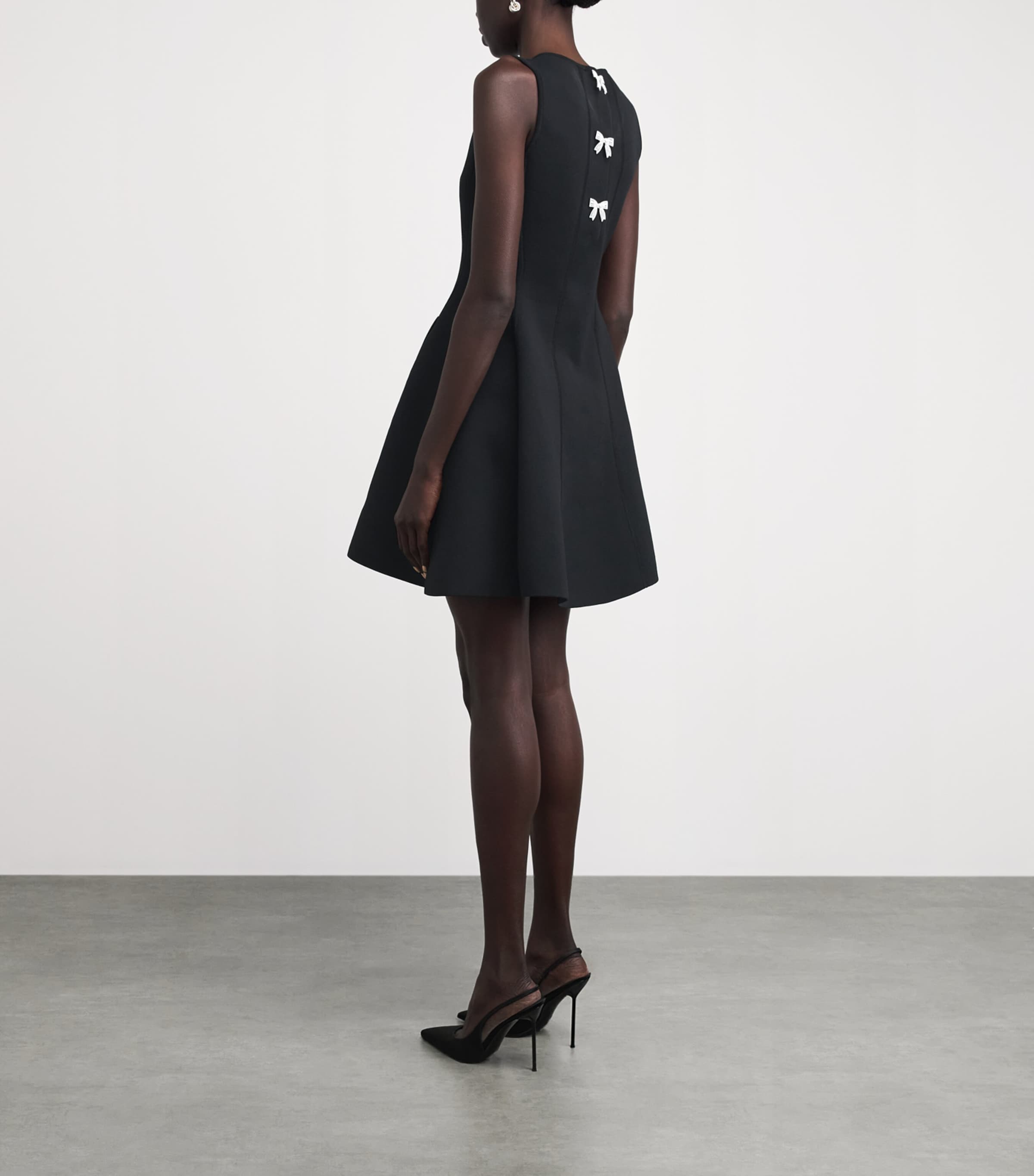Maje Womens Bow-Detail Mini Dress Black Image 4