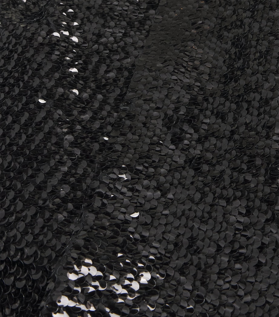 Sequinned Kanji Midi Skirt BLACK Image 5