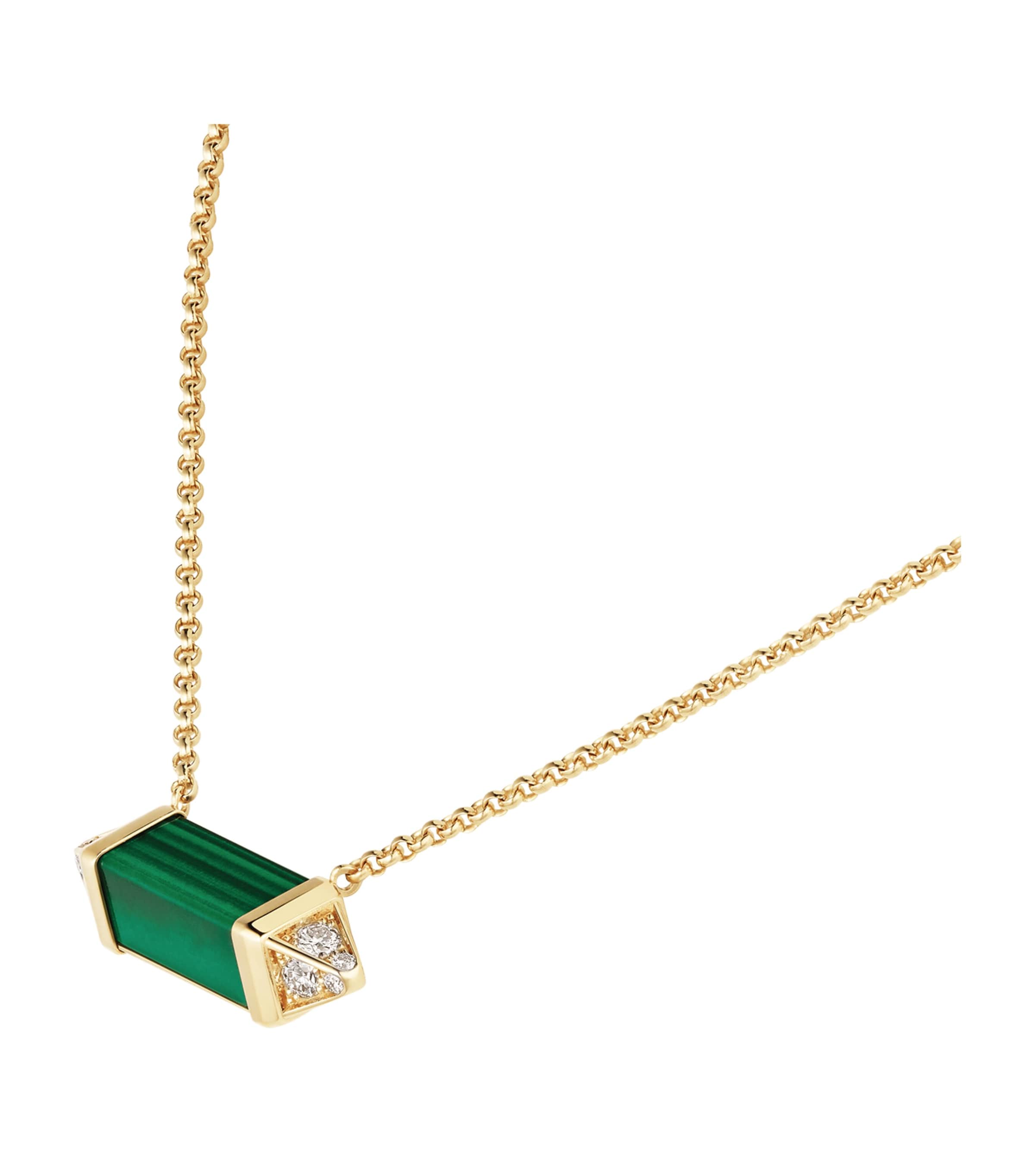 Yellow Gold, Diamond and Malachite Les Berlingots de Cartier Necklace YELLOW GOLD Image 4