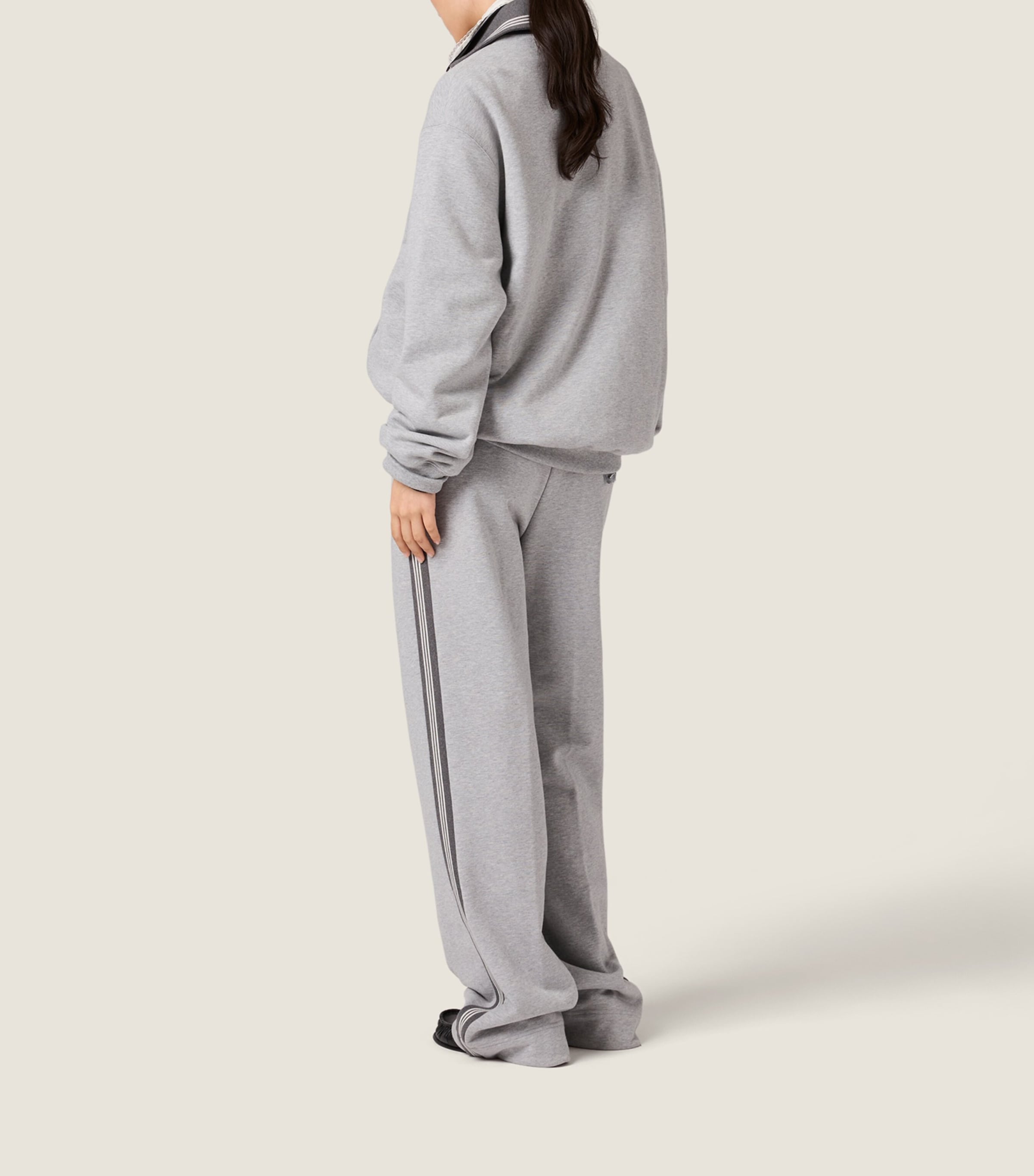 Cotton Fleece Logo Oversized Jacket F0031 Image 3