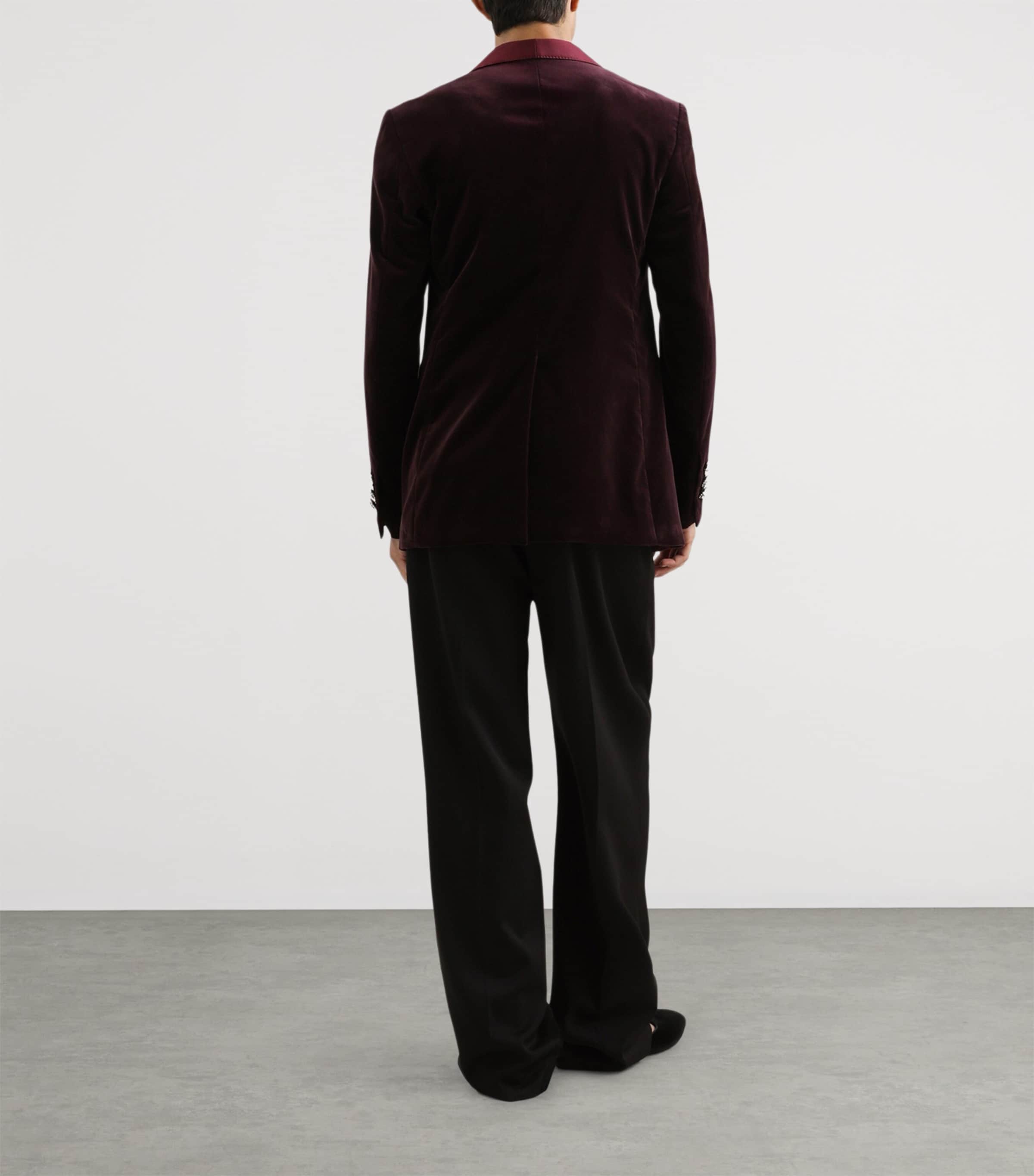 Velvet Embellished Tuxedo Jacket F0130-VERY DARK Image 4