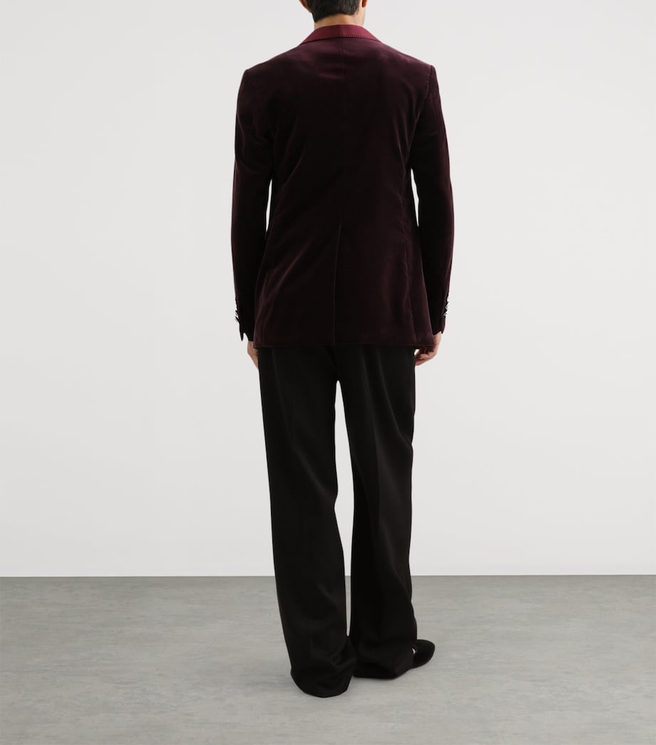 Velvet Embellished Tuxedo Jacket F0130-VERY DARK Image 4