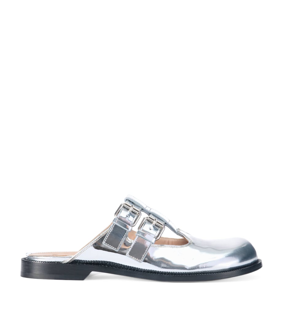 LOEWE Leather Mary Jane Mules Silver Image 1
