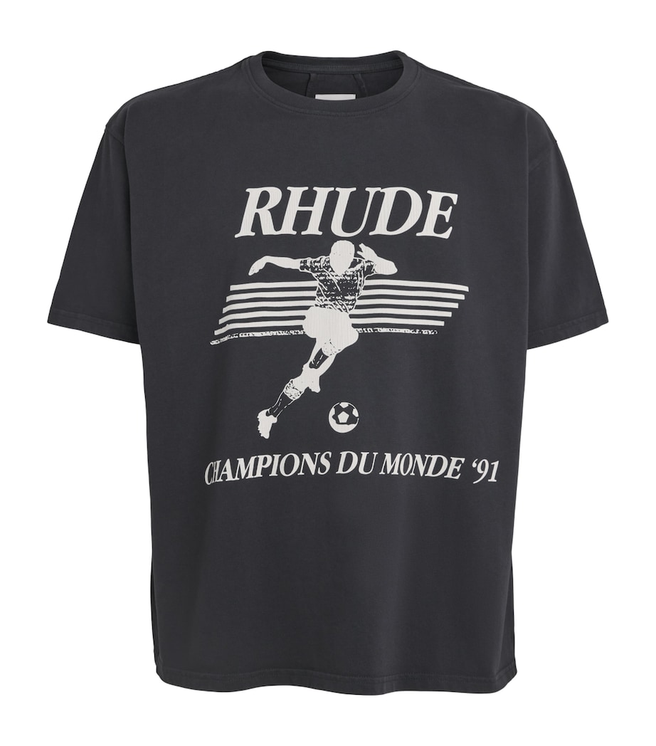Rhude Mens Cotton Set Piece T-Shirt Vntg Blk/wht Image 1