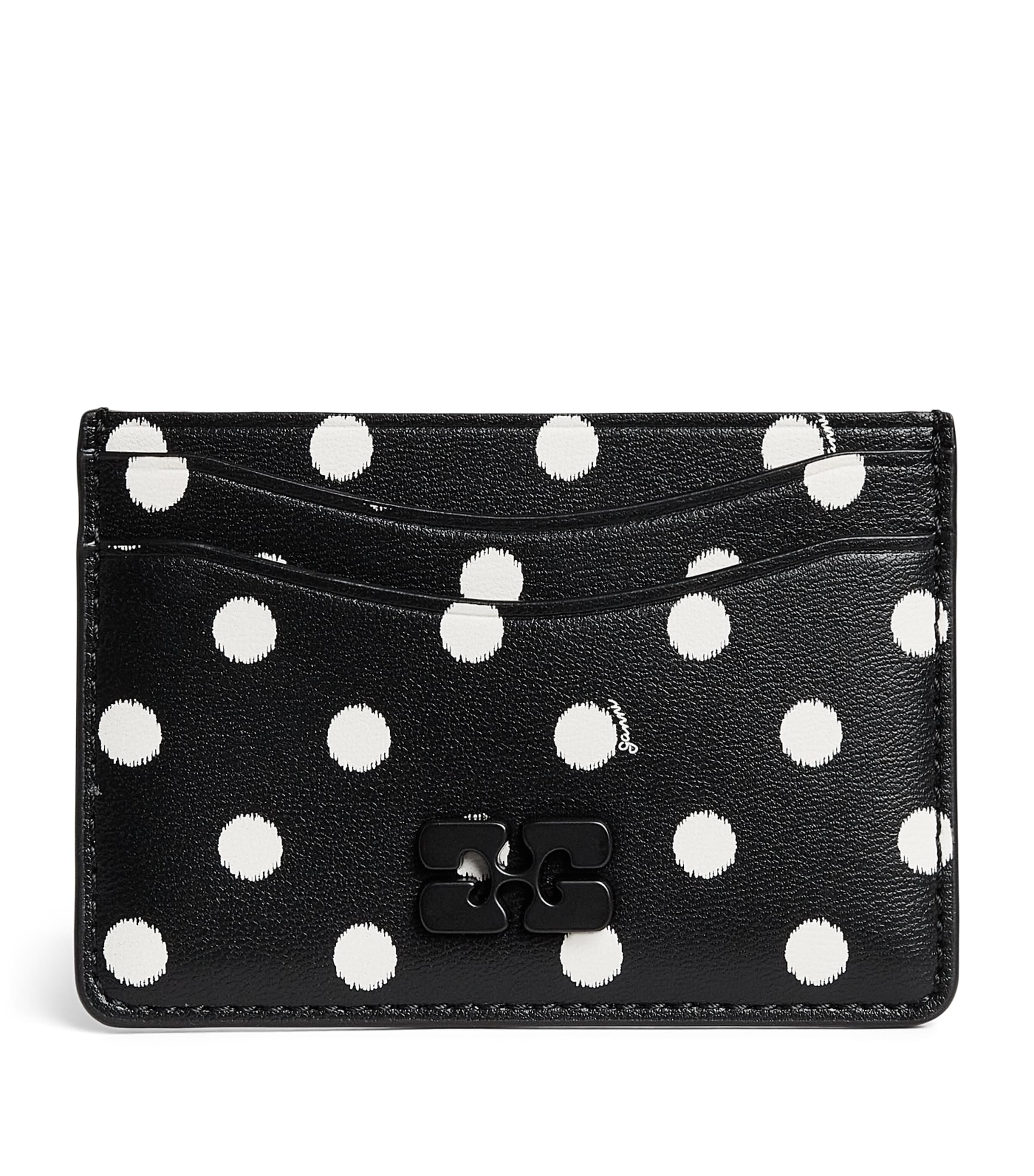 GANNI Bou Card Holder With Flap Dots 財布 Egret Bou Card Holder With Flap and Dots | GANNI UK