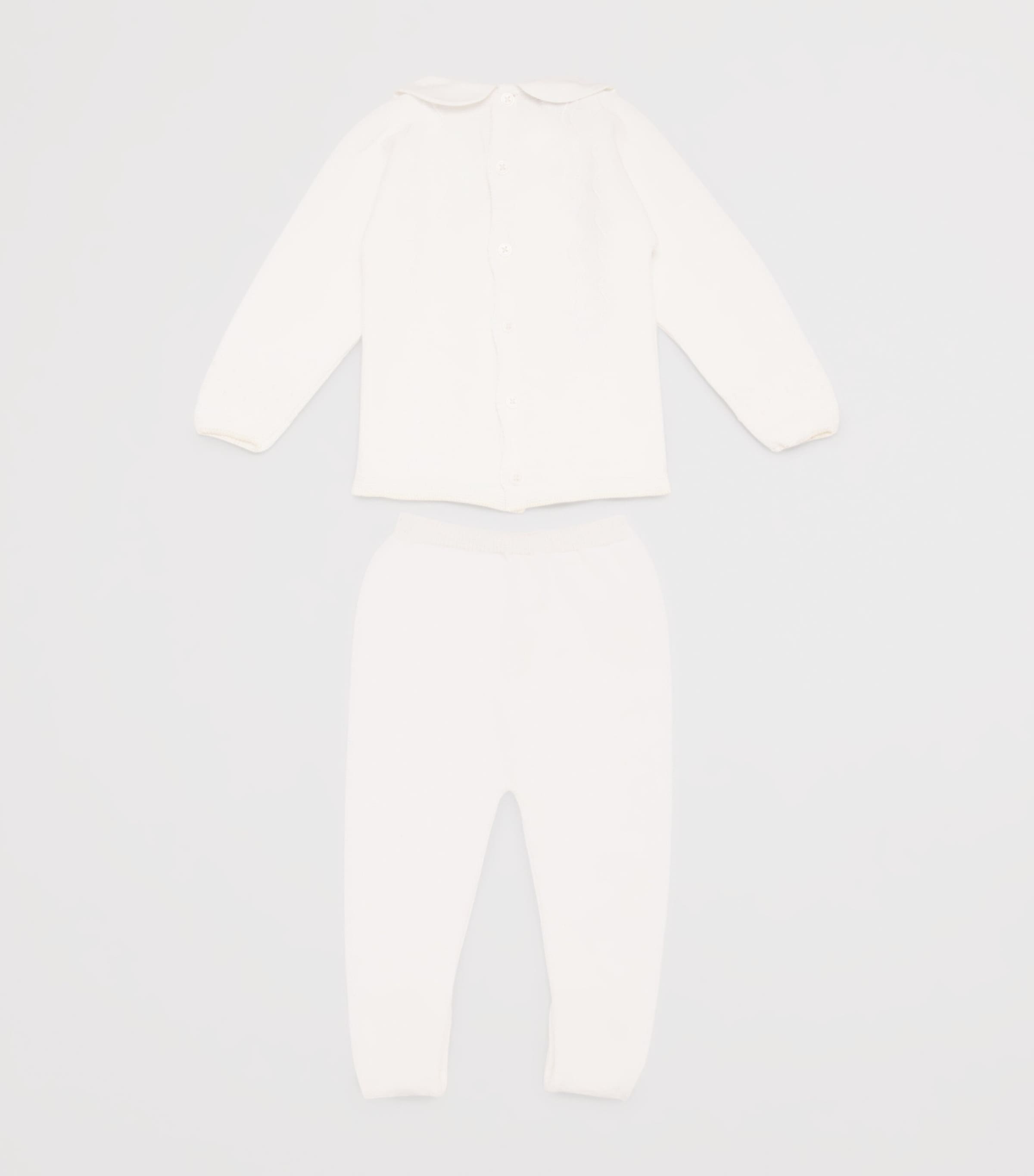 Cotton Sweater and Leggings Set (1-12 Months) 6062 H82 CREAM/BEIGE Image 2