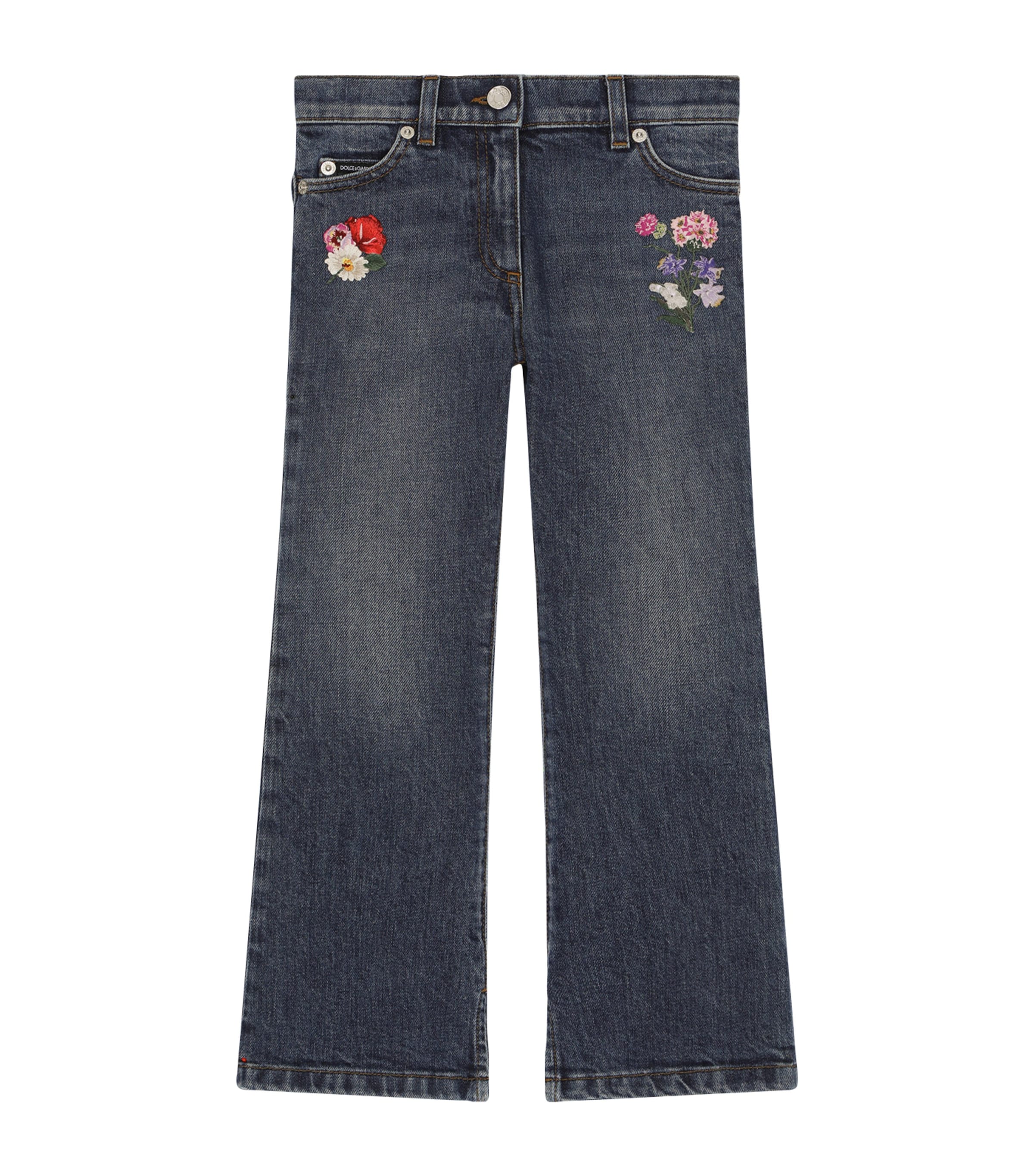 Shop Dolce & Gabbana Embroidered Flared Jeans