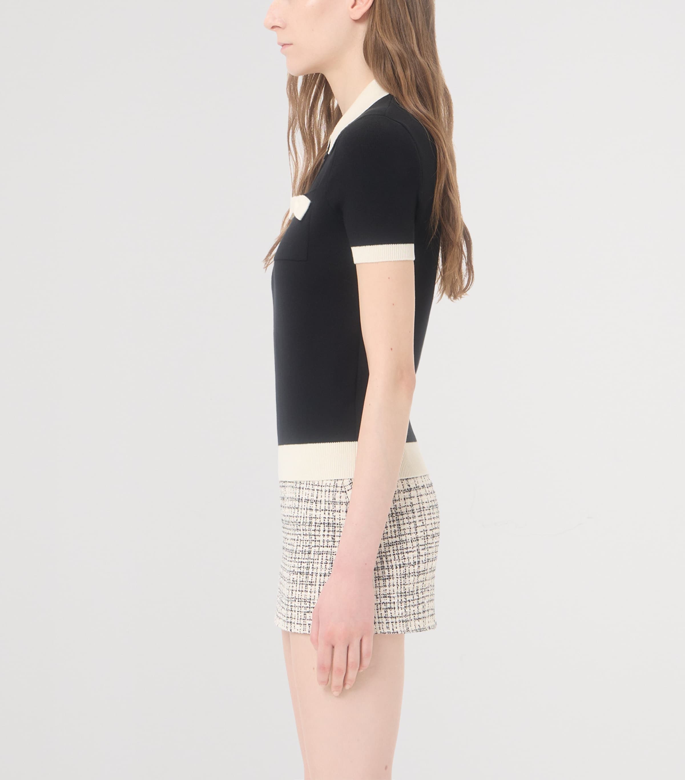 Valentino Womens Cotton Bow-Detail Polo Shirt Image 4