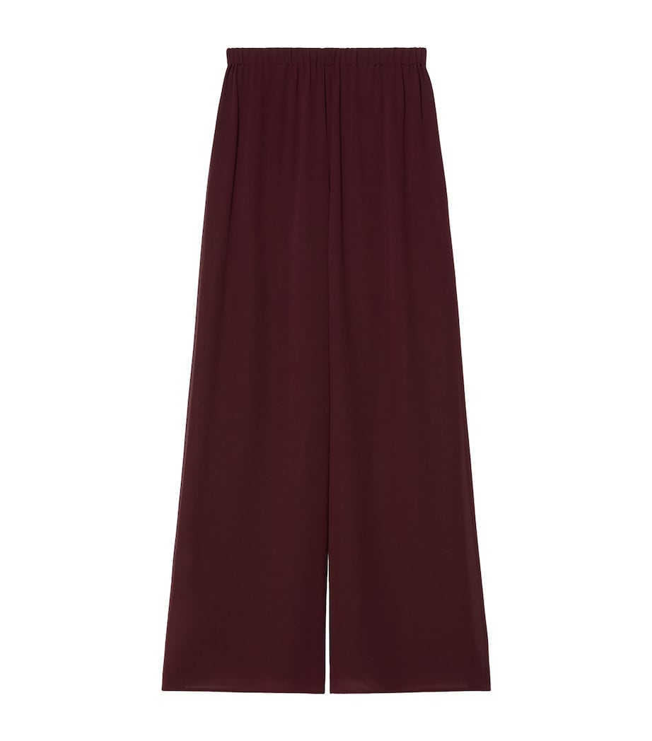 Marina Rinaldi Womens Georgette Wide-Leg Trousers Red Purple Image 1