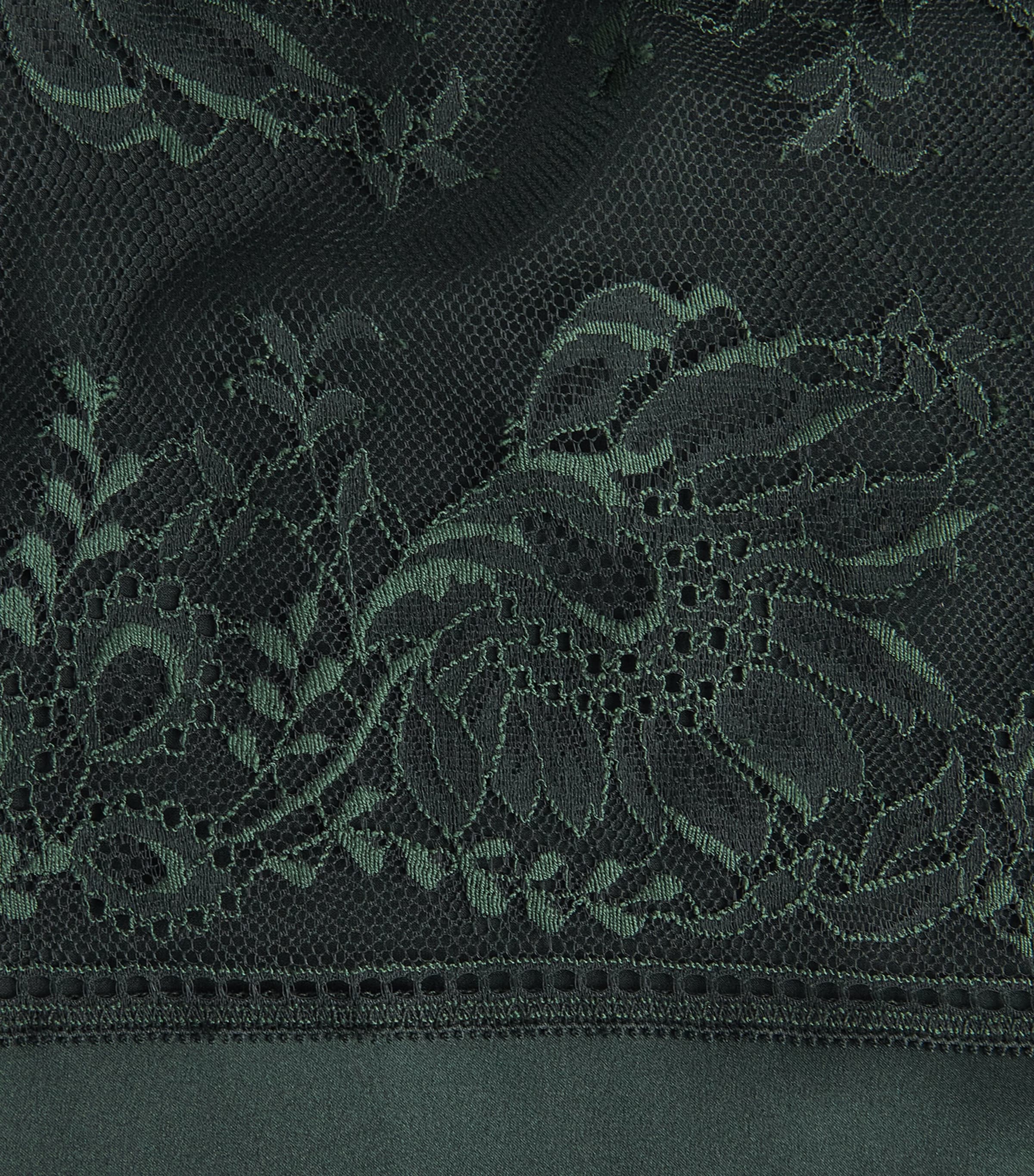 Aubade Womens Silk-Blend Midnight Whisper Robe Mysterious Green Image 6