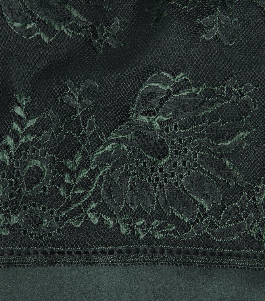 Aubade Womens Silk-Blend Midnight Whisper Robe Mysterious Green Image 6
