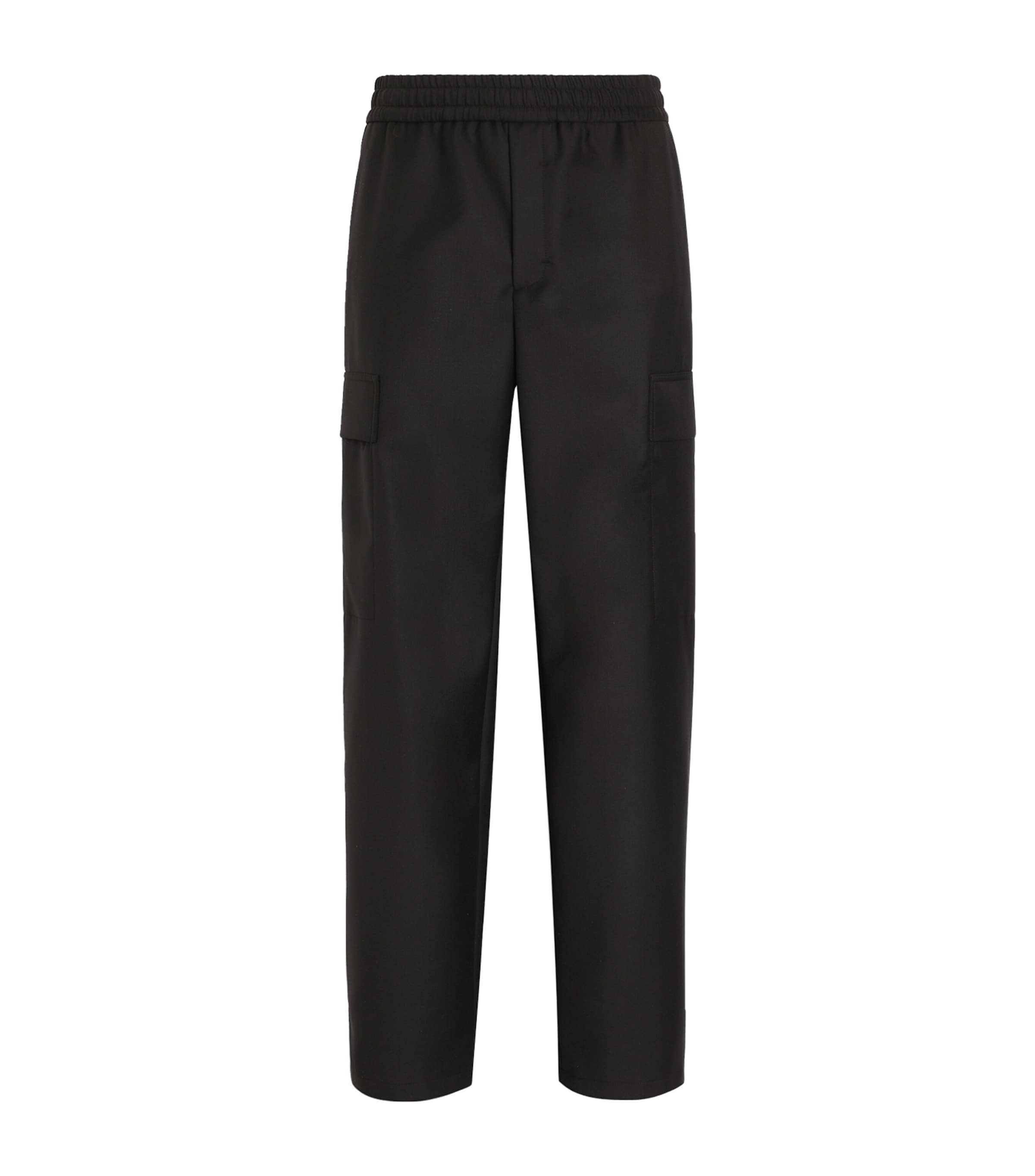 Virgin Wool Tailored Trousers N0000-BLACK Image 1