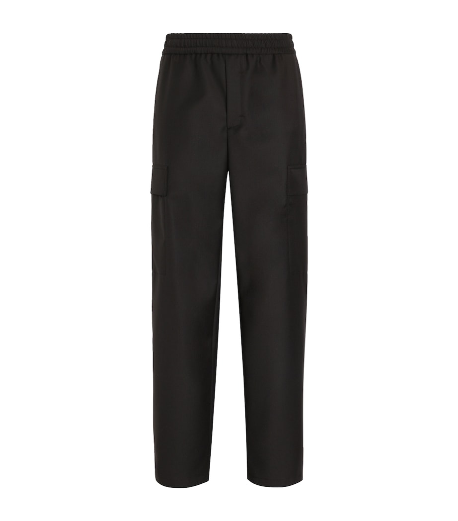 Virgin Wool Tailored Trousers N0000-BLACK Image 1