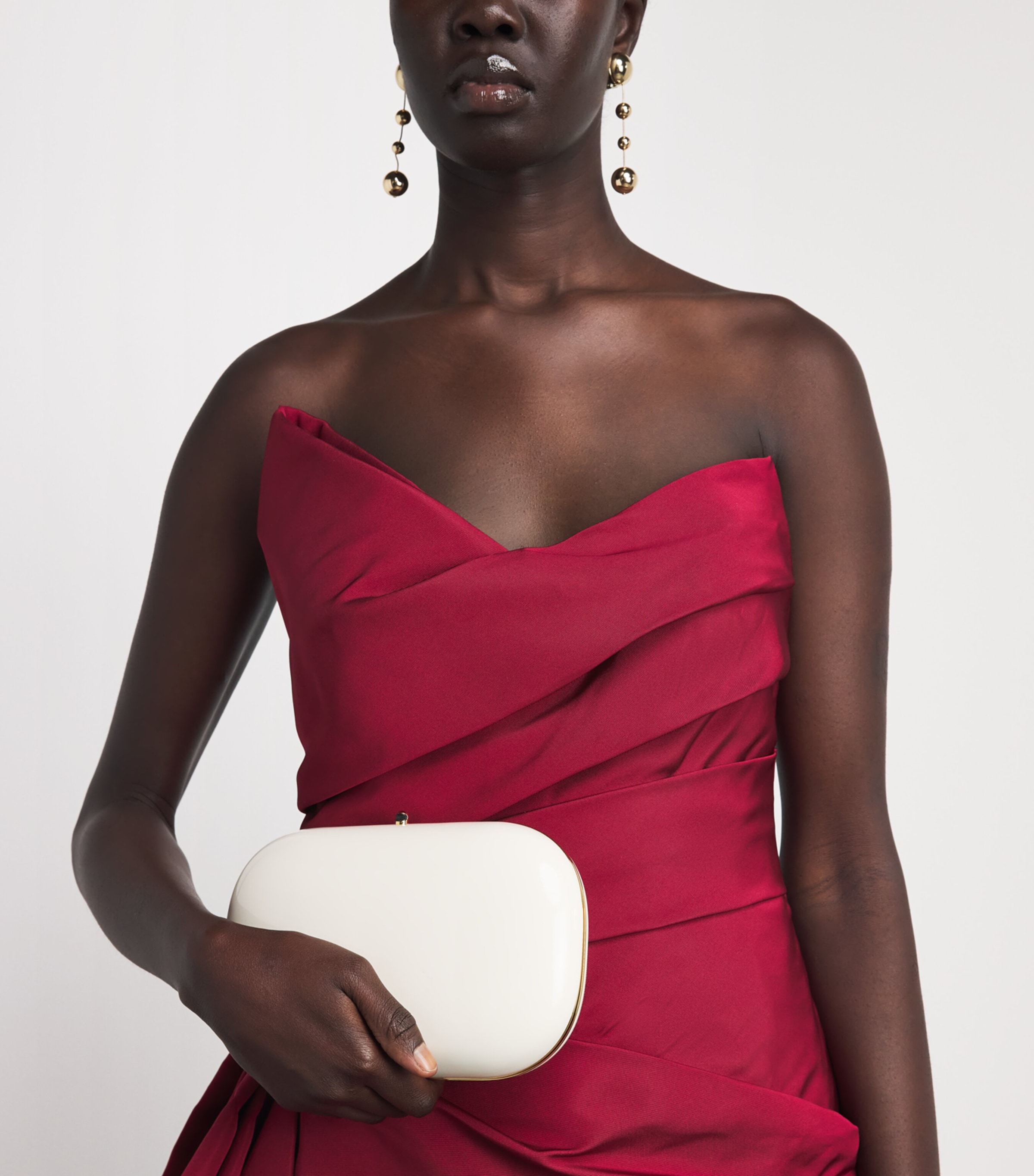 Monique Lhuillier Womens Draped Asymmetric-Neck Gown Rhubarb Image 4