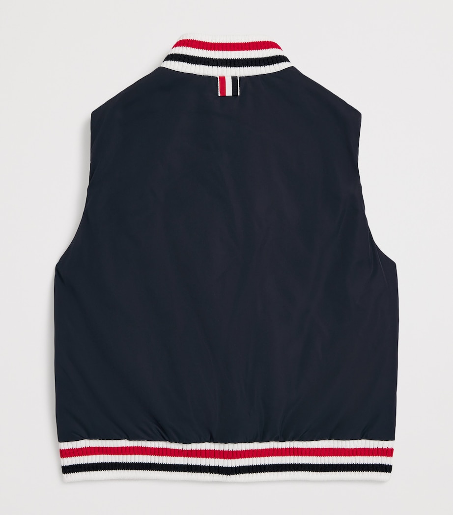 Thom Browne Kids Ribbed-Trim Padded Gilet (2-12 Years) Navy Image 2