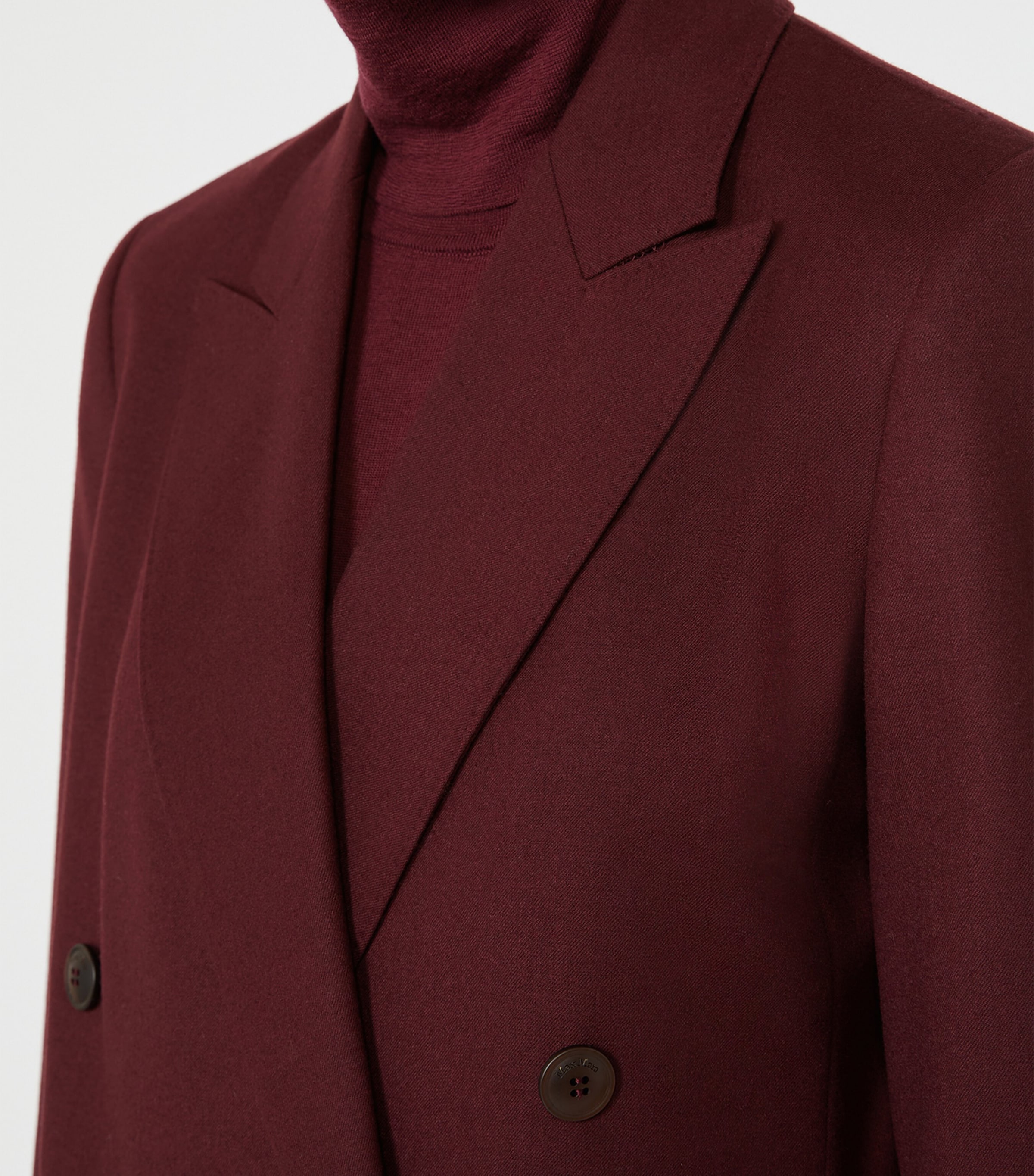 Max Mara Womens Virgin Wool-Blend Blazer Wine Coloured Image 5