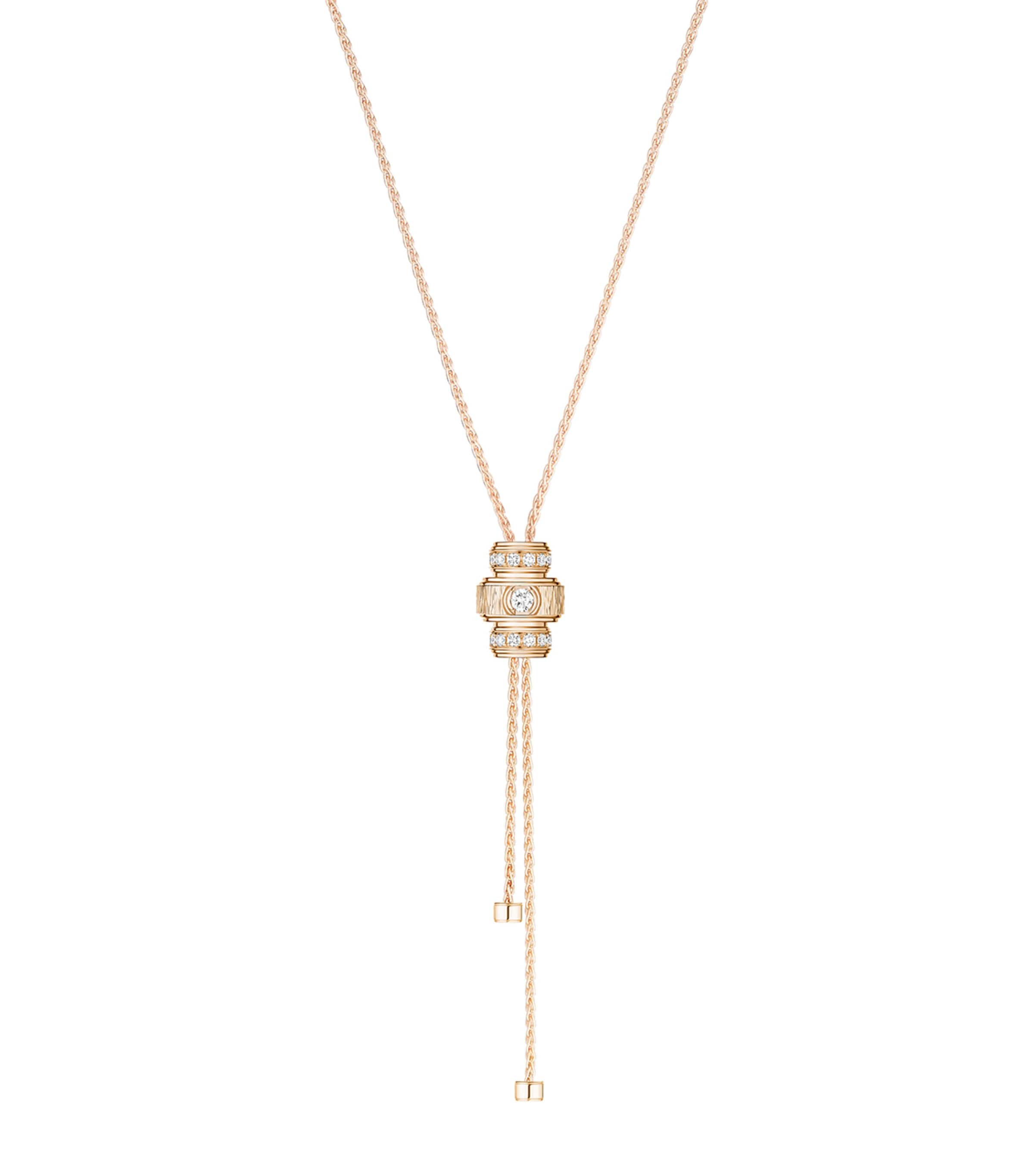 Piaget Rose Gold And Diamond Possession Pendant Necklace In Grey