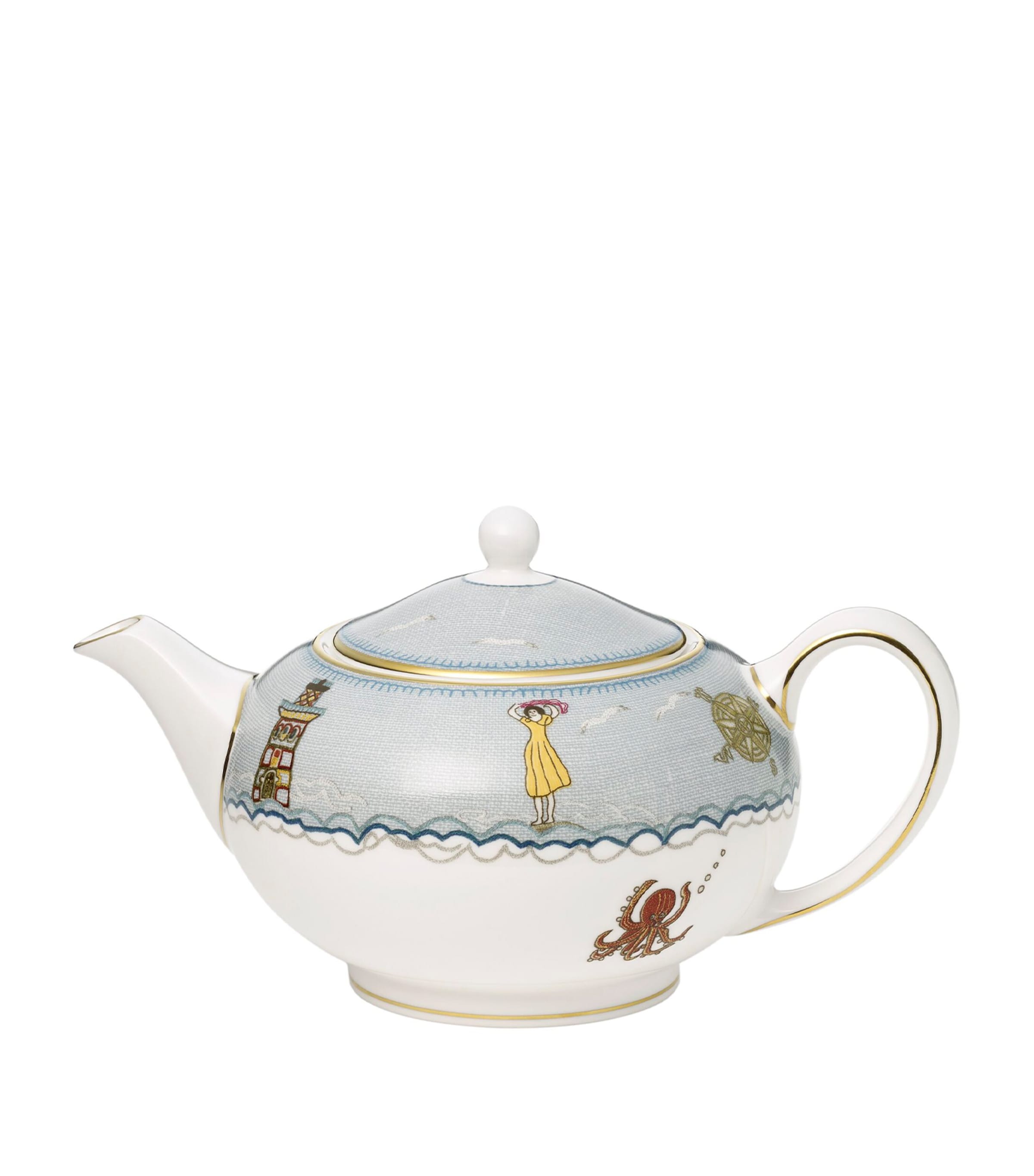 Wedgwood X Kit Kemp Sailor's Farewell Teapot In Blue