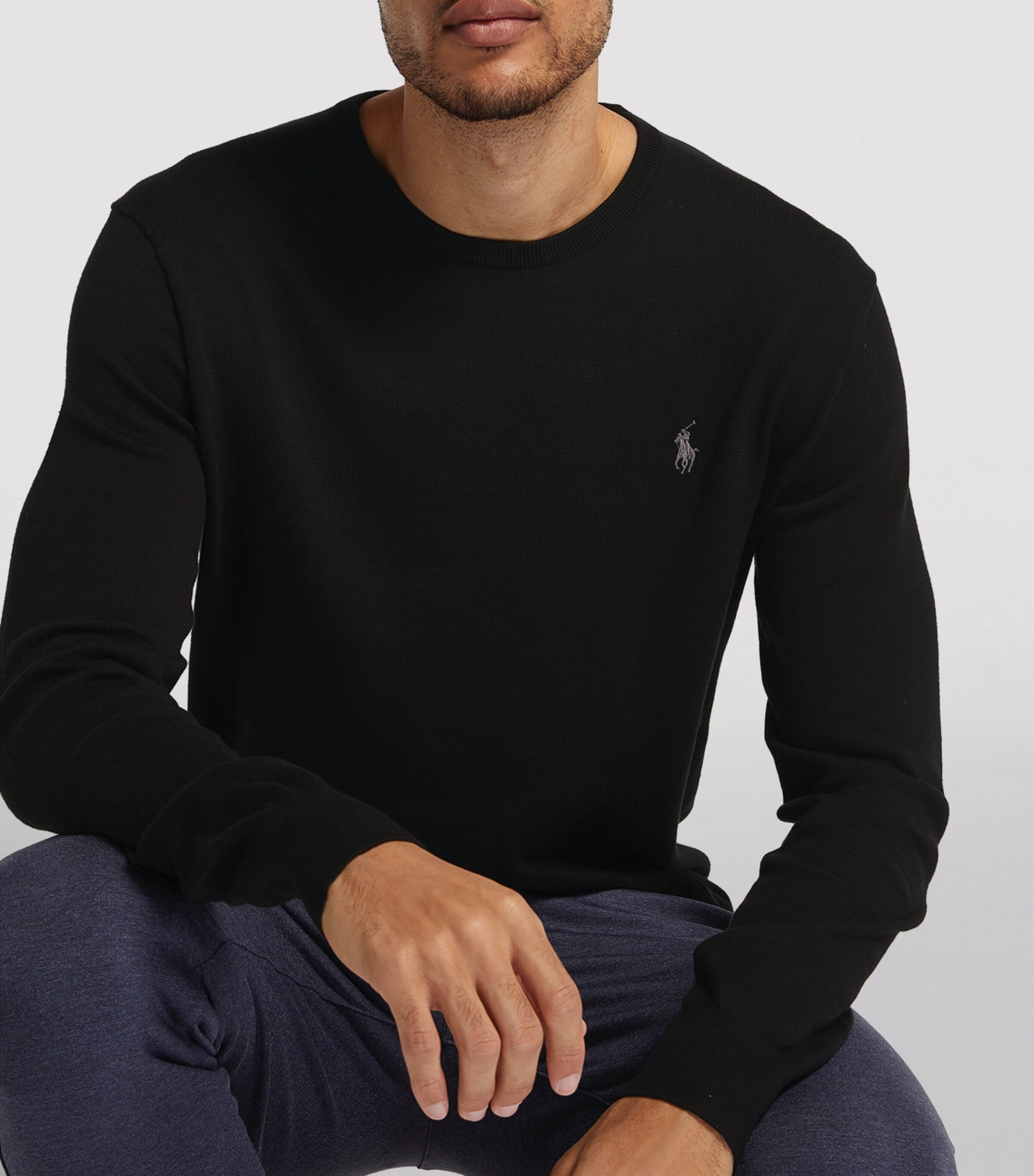 Ralph Lauren POLO RALPH LAUREN PIMA COTTON V-neck cotton knit sweater, men's size XL cotton blue type Vintage Second Hand