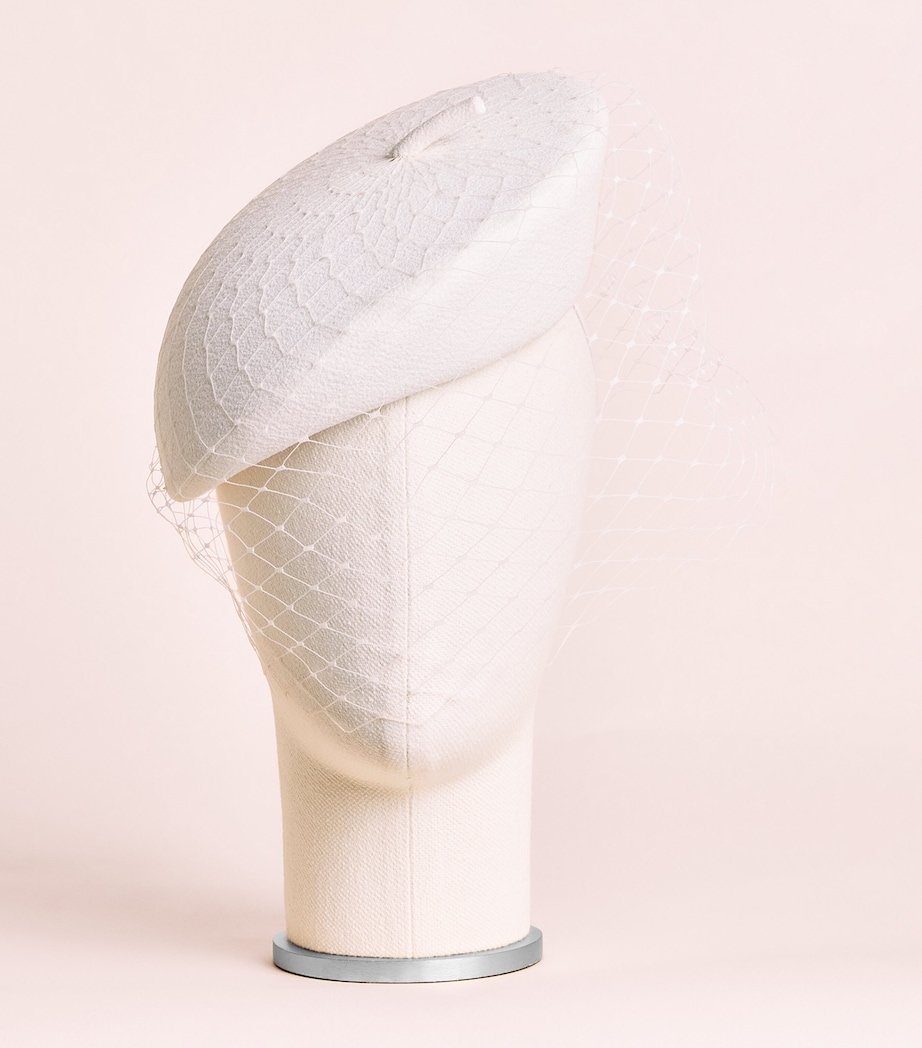 EMILY-LONDON Zellova Pillbox Hat White Image 2
