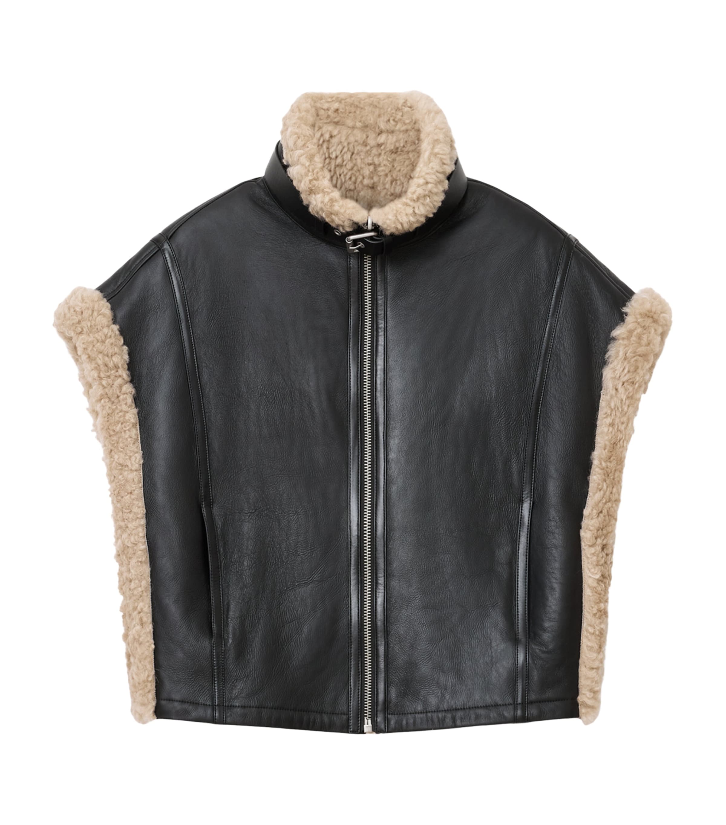 Reversible Shearling Marlin Gilet BLACK/NATURAL Image 1