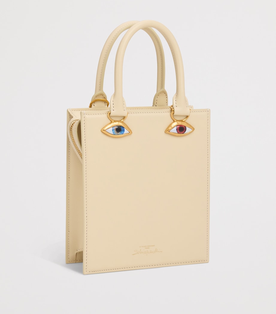 Schiaparelli Mini Leather Face Top-Handle Bag Ecru Image 2