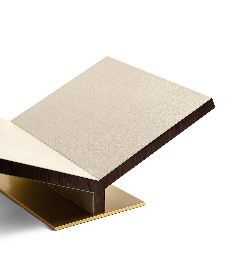 Walnut-Leather Ultimate Collector Bookstand STONE Image 4