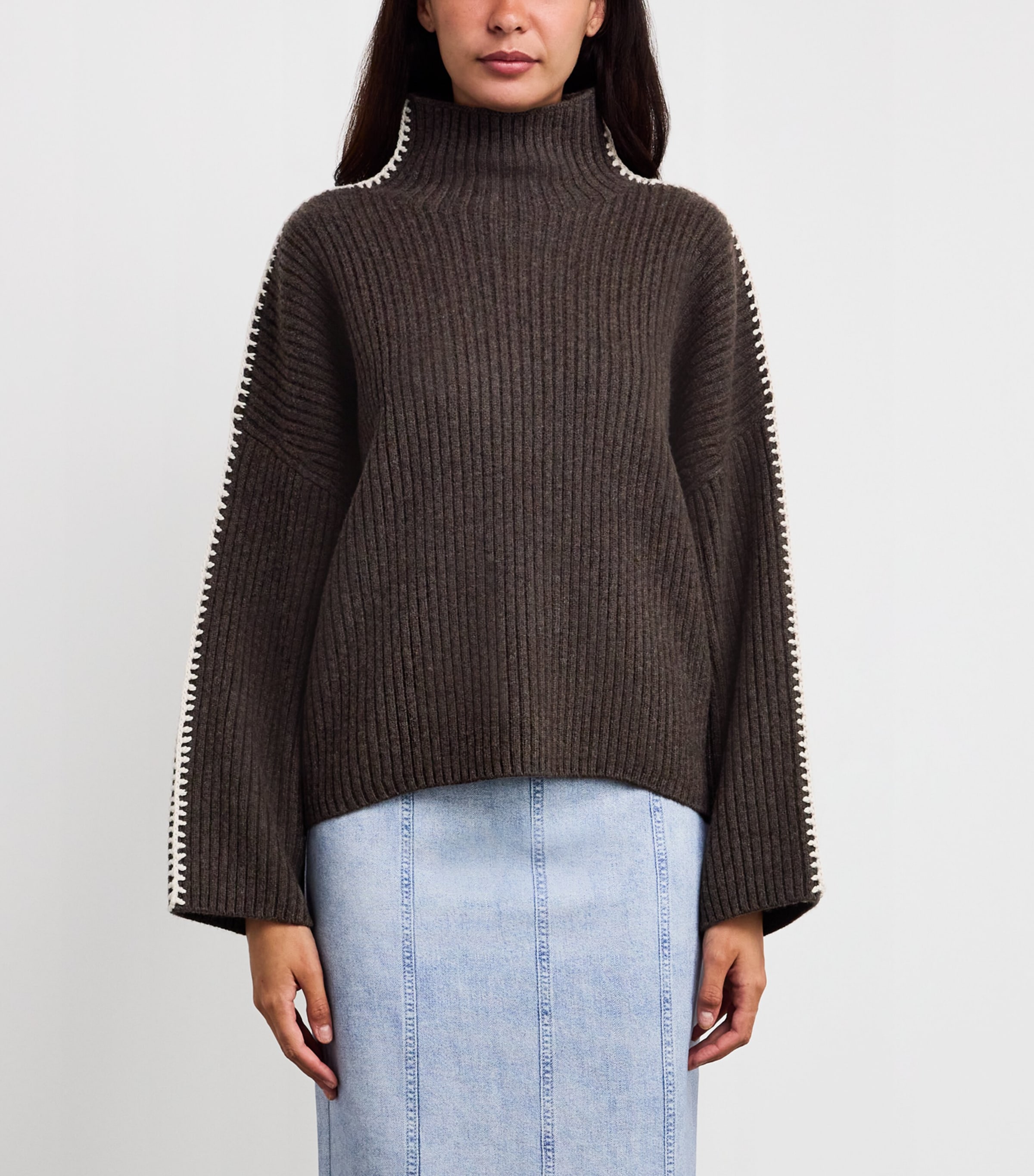 Wool Ingrid Rollneck Sweater BROWN Image 3