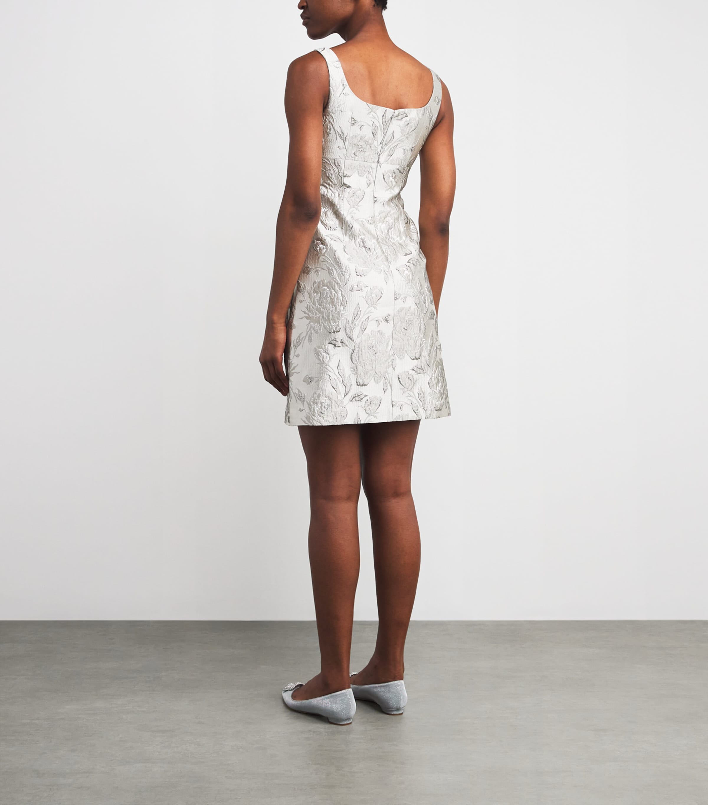 Jacquard Tristan Mini Dress SILVER Image 3