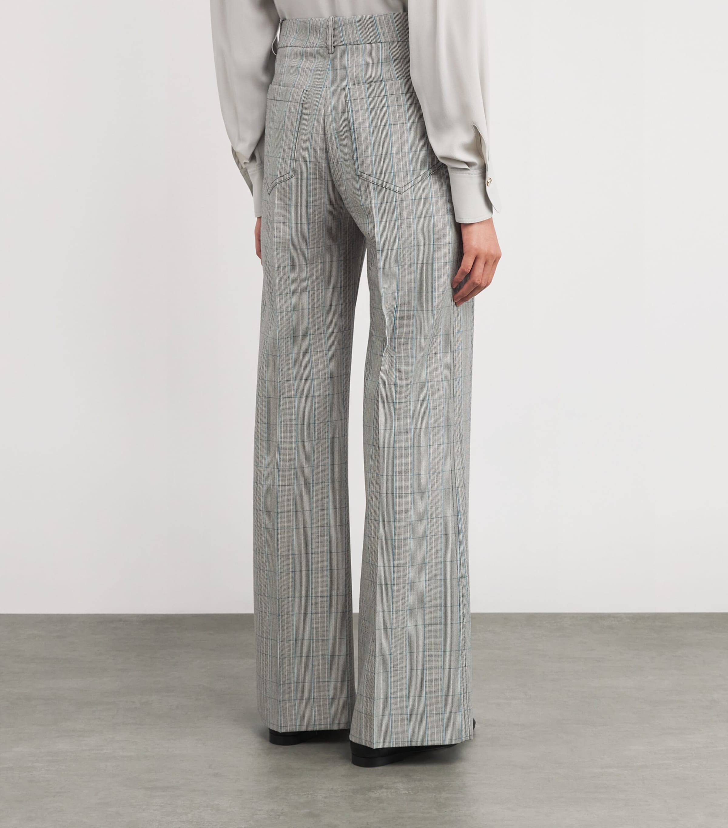 Wool Alina Trousers 9640 BLUE/GREY MULTI Image 4